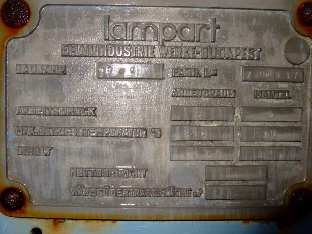 Glasslined Lampart  Tank - IPP# 104029