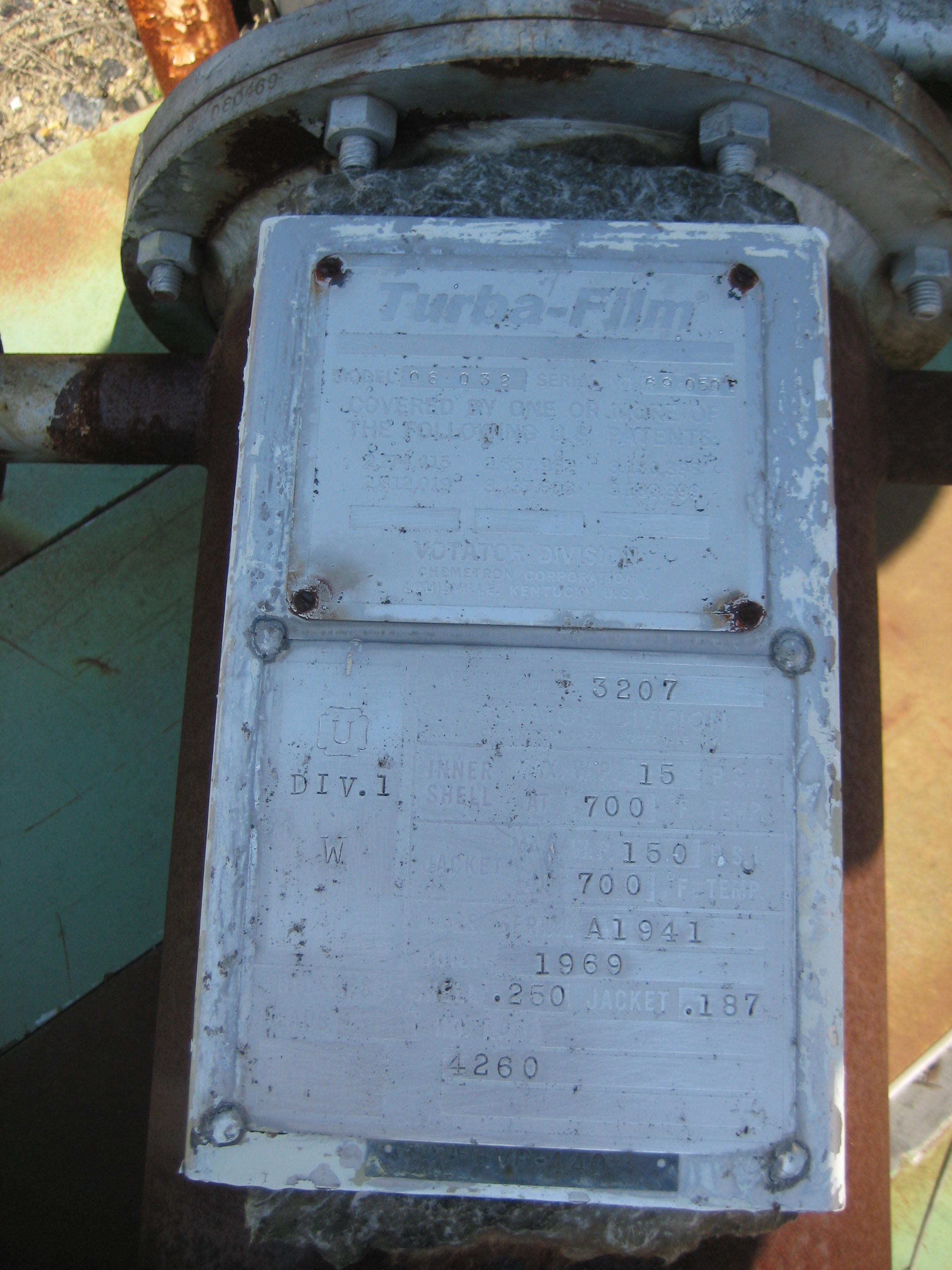 Stainless Steel 316 Votator Div 08-032 Wiped/Thin Film Evaporator - IPP# 101542