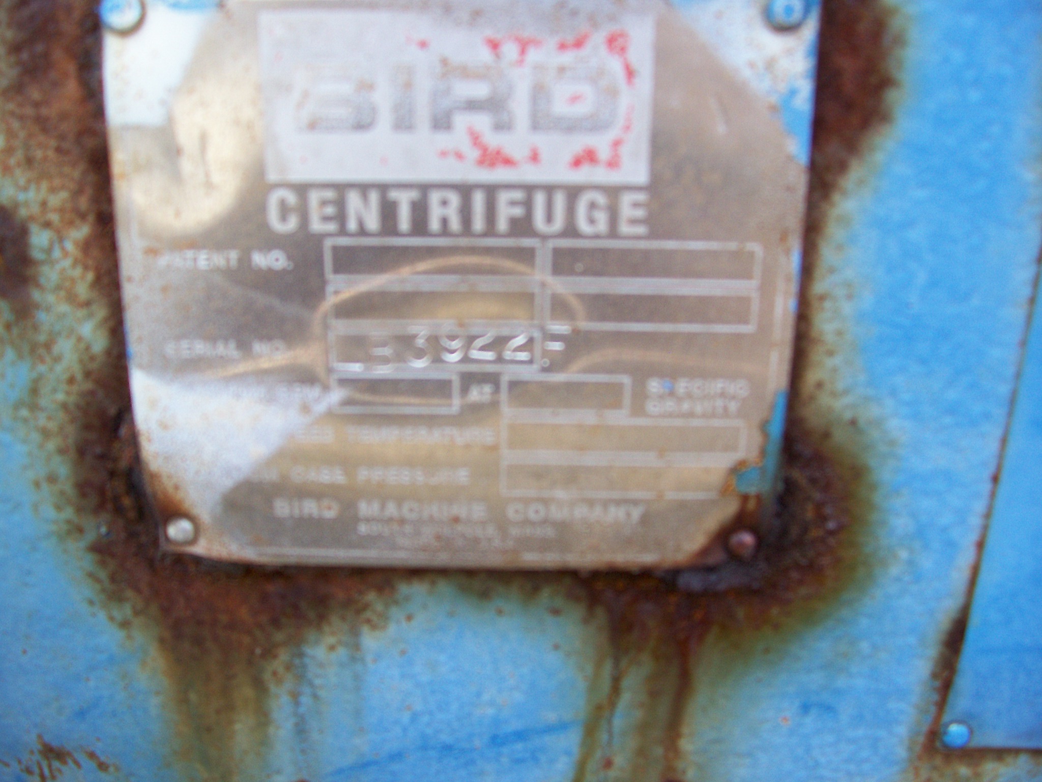 Stainless Steel 316 Bird  Centrifuge-Solid Bowl-Decanter - IPP# 112252