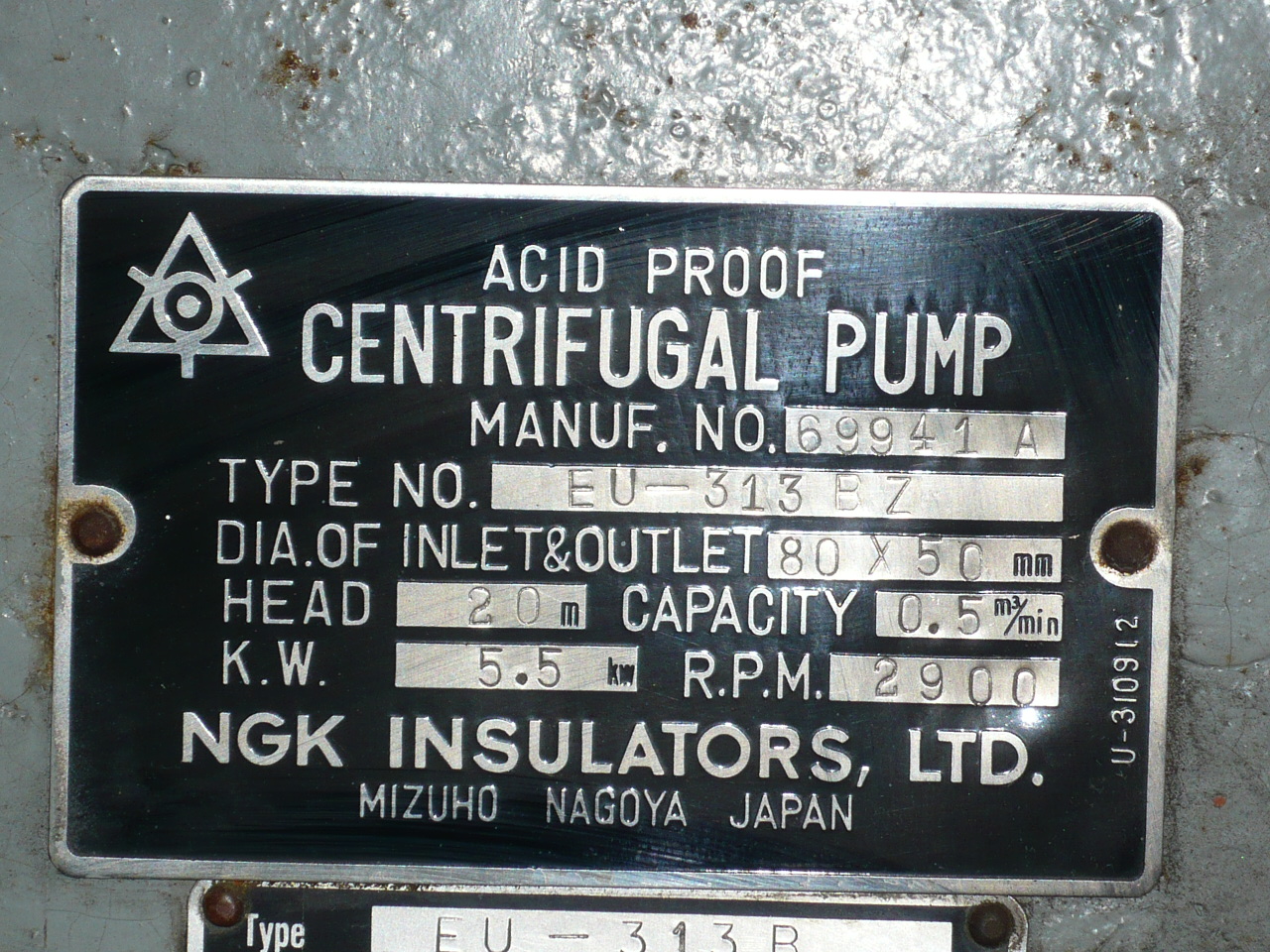 IPP# 204163, 45 m3/h (198.1 GPM)  Plastic Centrifugal Pump For Sale