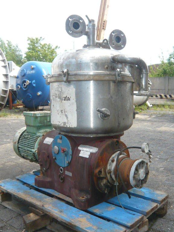 IPP# 205959, 18.5 kW (24.8 HP)  Stainless Steel 316  Centrifuge-Disc Bowl For Sale