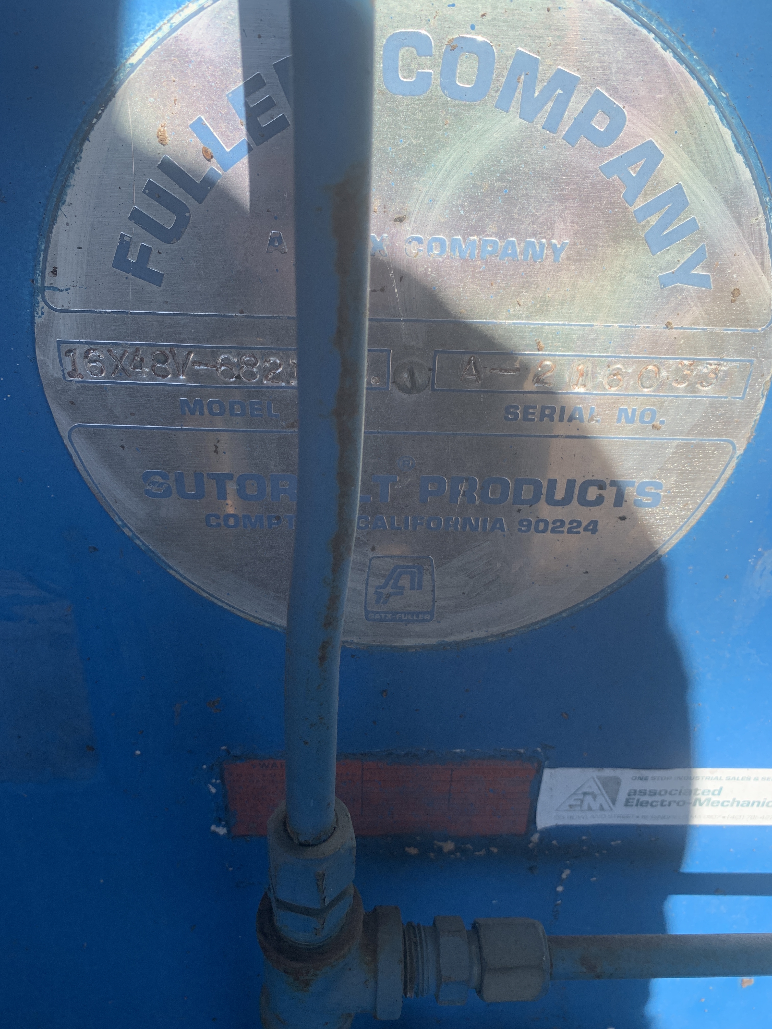 Carbon Steel Fuller Co. 16X48V-6821 W.S. Pump-Vacuum - IPP# 205974