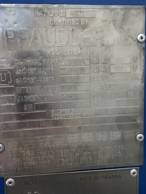  Batch-Type Agitated Reactor 7,550 L (2,000 gallons) Glasslined For Sale - IPP# 206532