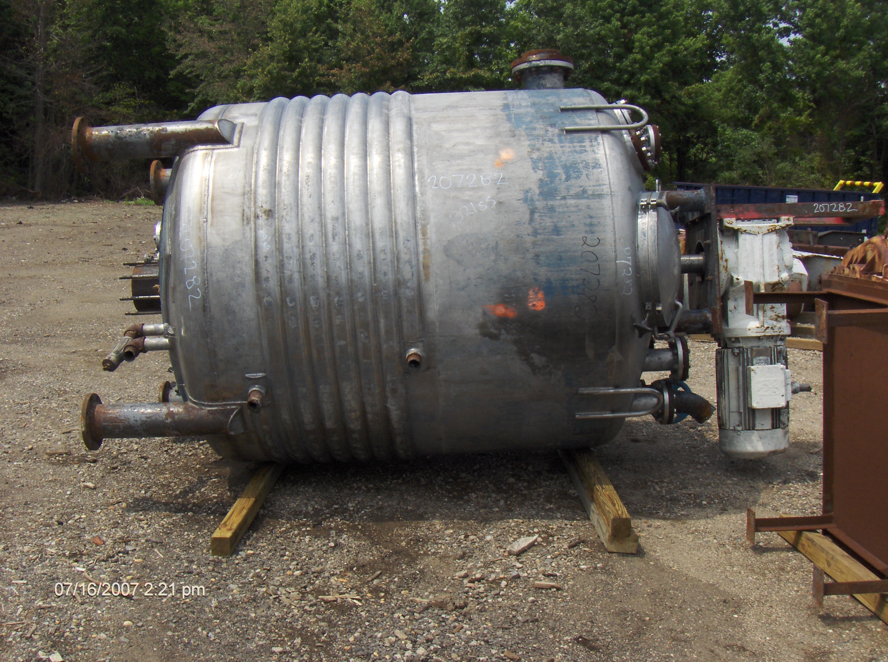 IPP# 207282, 5,678 L (1,500 gallons)  Stainless Steel 304 Batch-Type Agitated Reactor For Sale