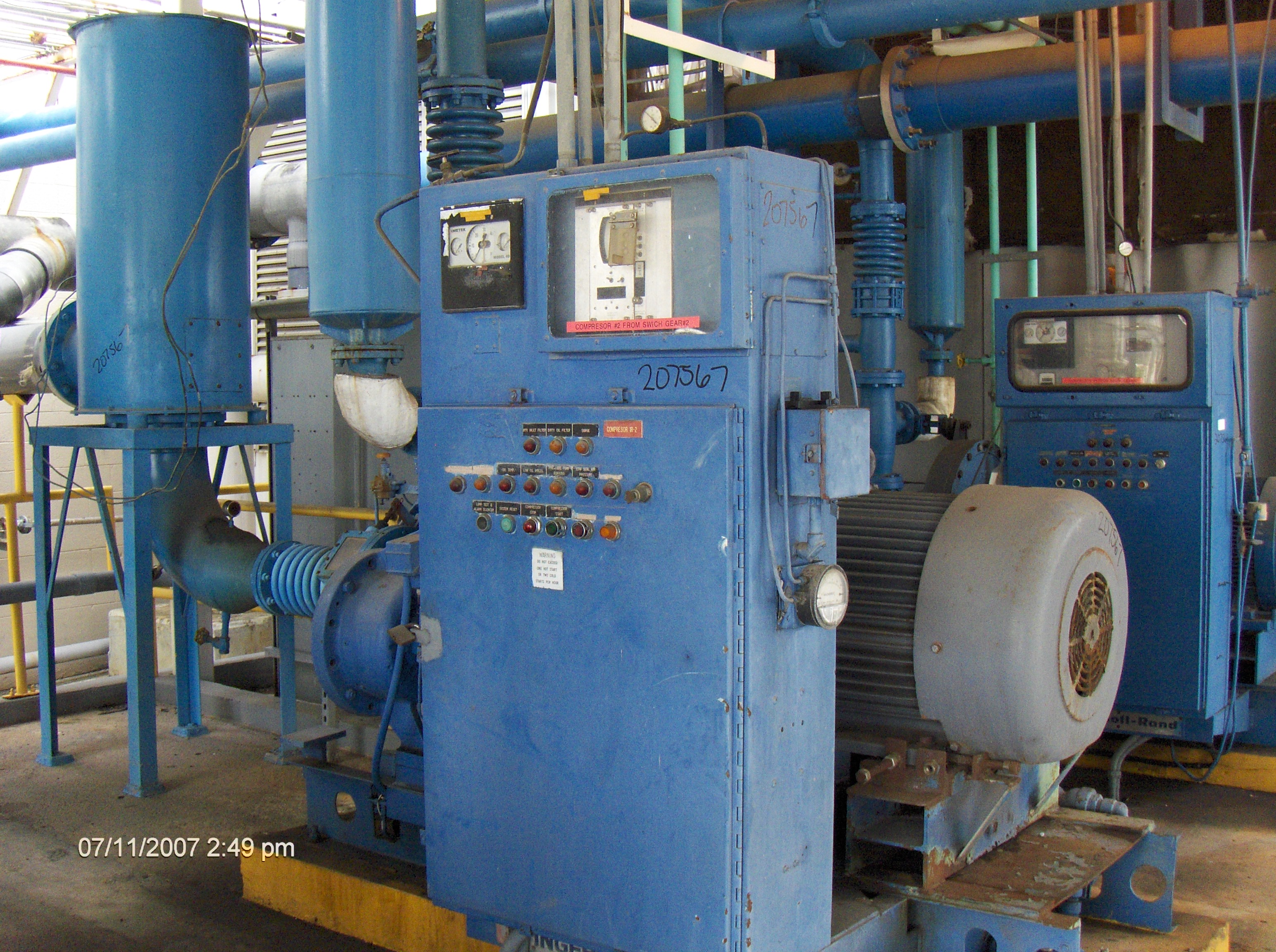 IPP# 207567, 3,653 m3/h (2,150 CFM)   Centrifugal Compressor For Sale