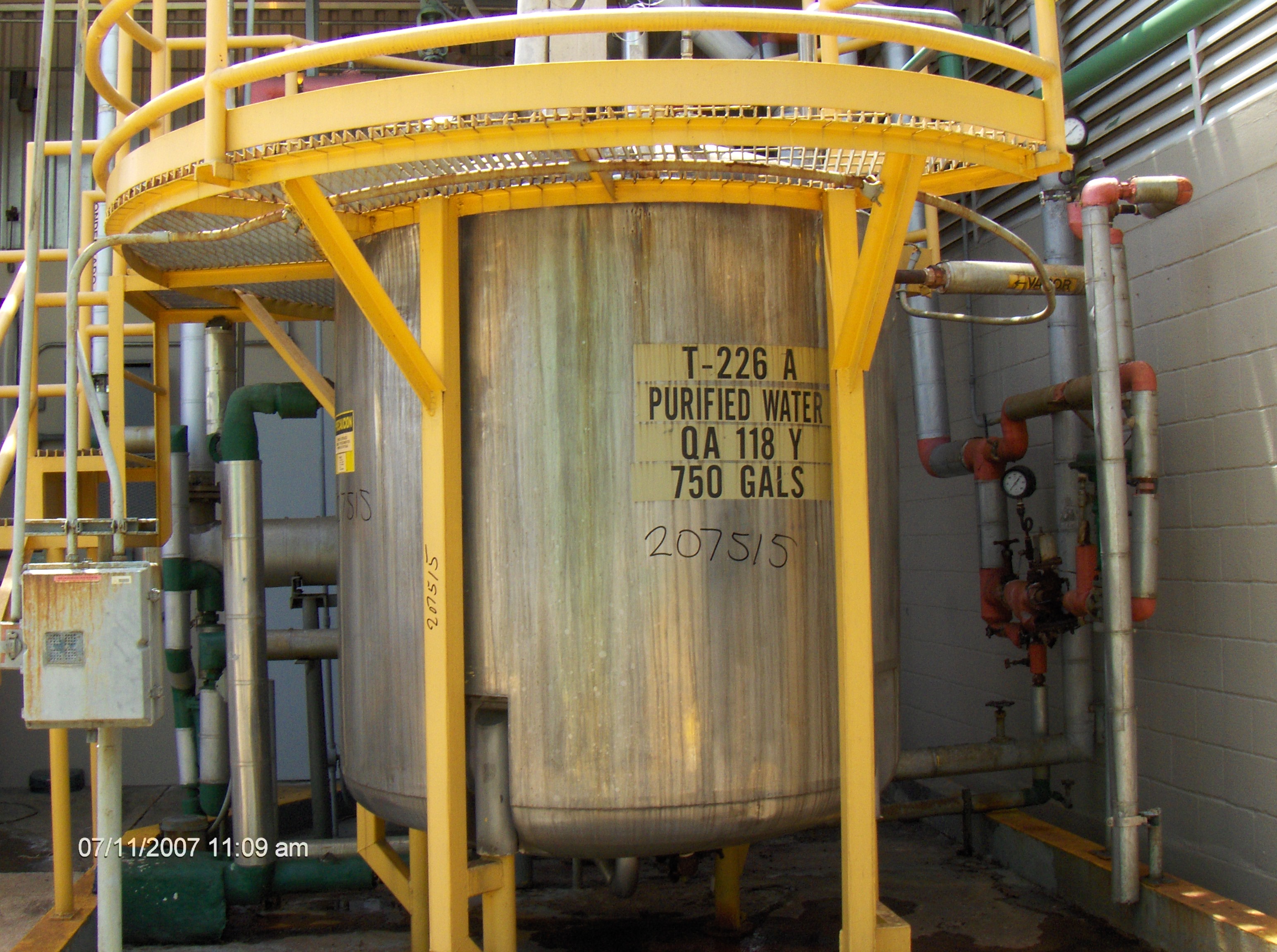   Tank 2,850 L (750 gallons) Stainless Steel 316 For Sale - IPP# 207515