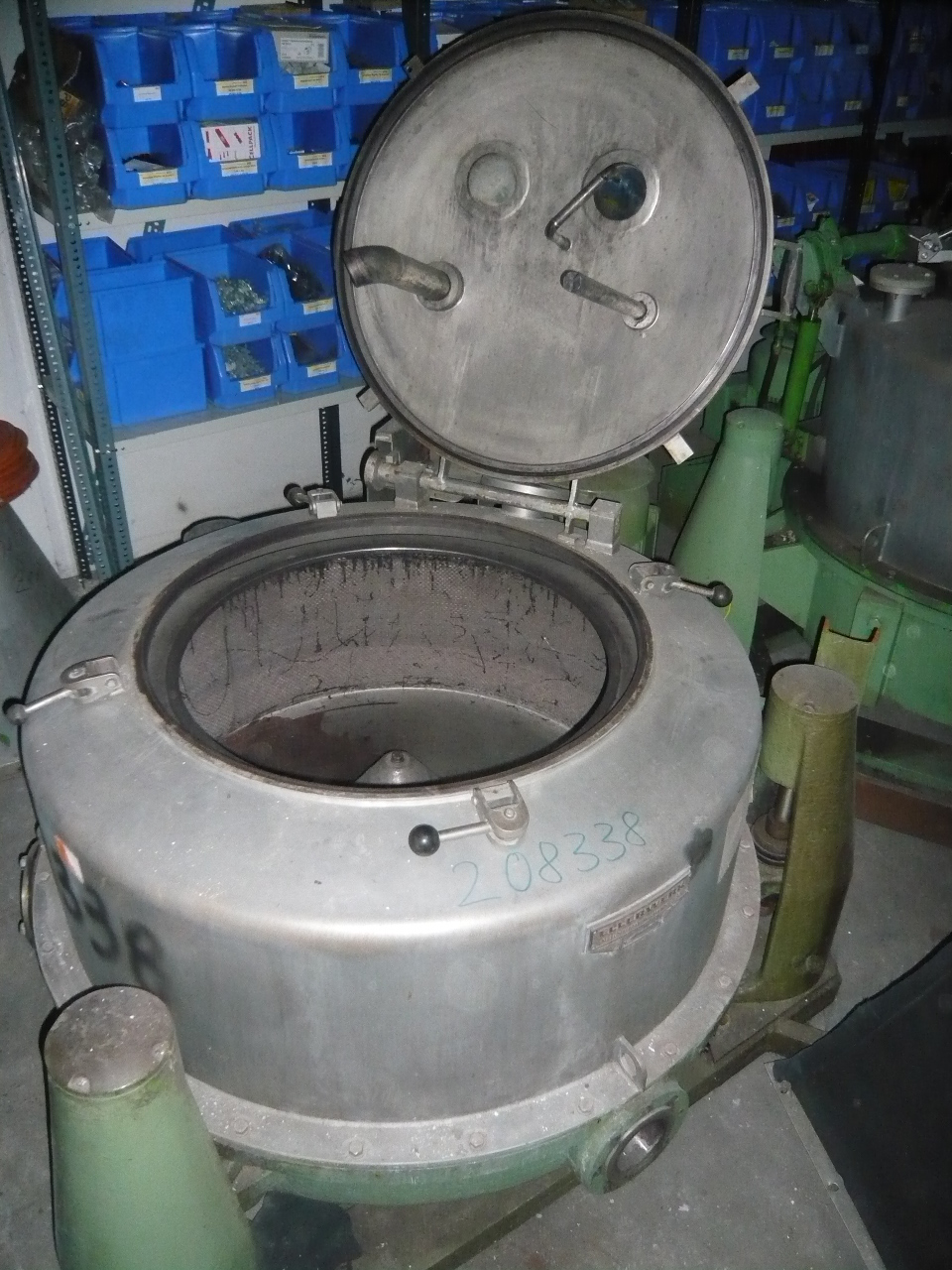 IPP# 208338, 1,000 mm (39.4 in)  Stainless Steel Austentic Manual Discharge-Top Centrifuge-Basket For Sale