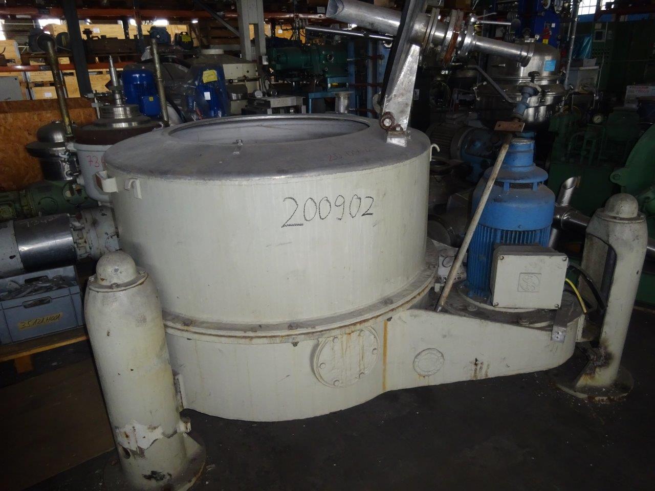 IPP# 200902, 1,200 mm (47.2 in)  Stainless Steel 316 Manual Discharge-Top Centrifuge-Basket For Sale