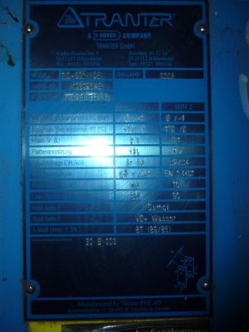 IPP# 214105, 2.2 m² (23.8 ft²)  Stainless Steel 316 Plate and Frame Heat Exchanger For Sale