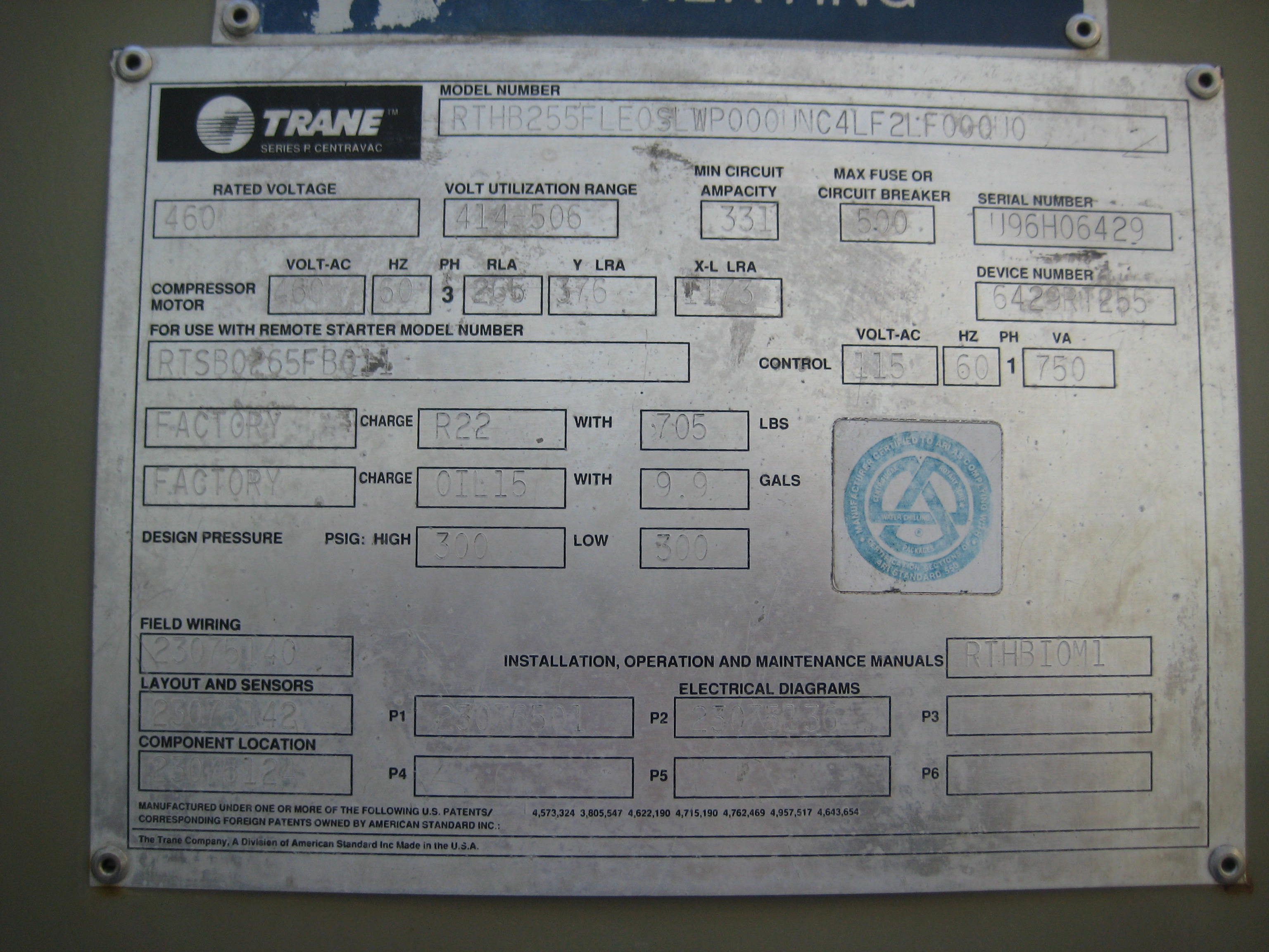 IPP# 216001, 771,107 kcal/h (255 Ref. Ton)   Low Temp Chiller For Sale