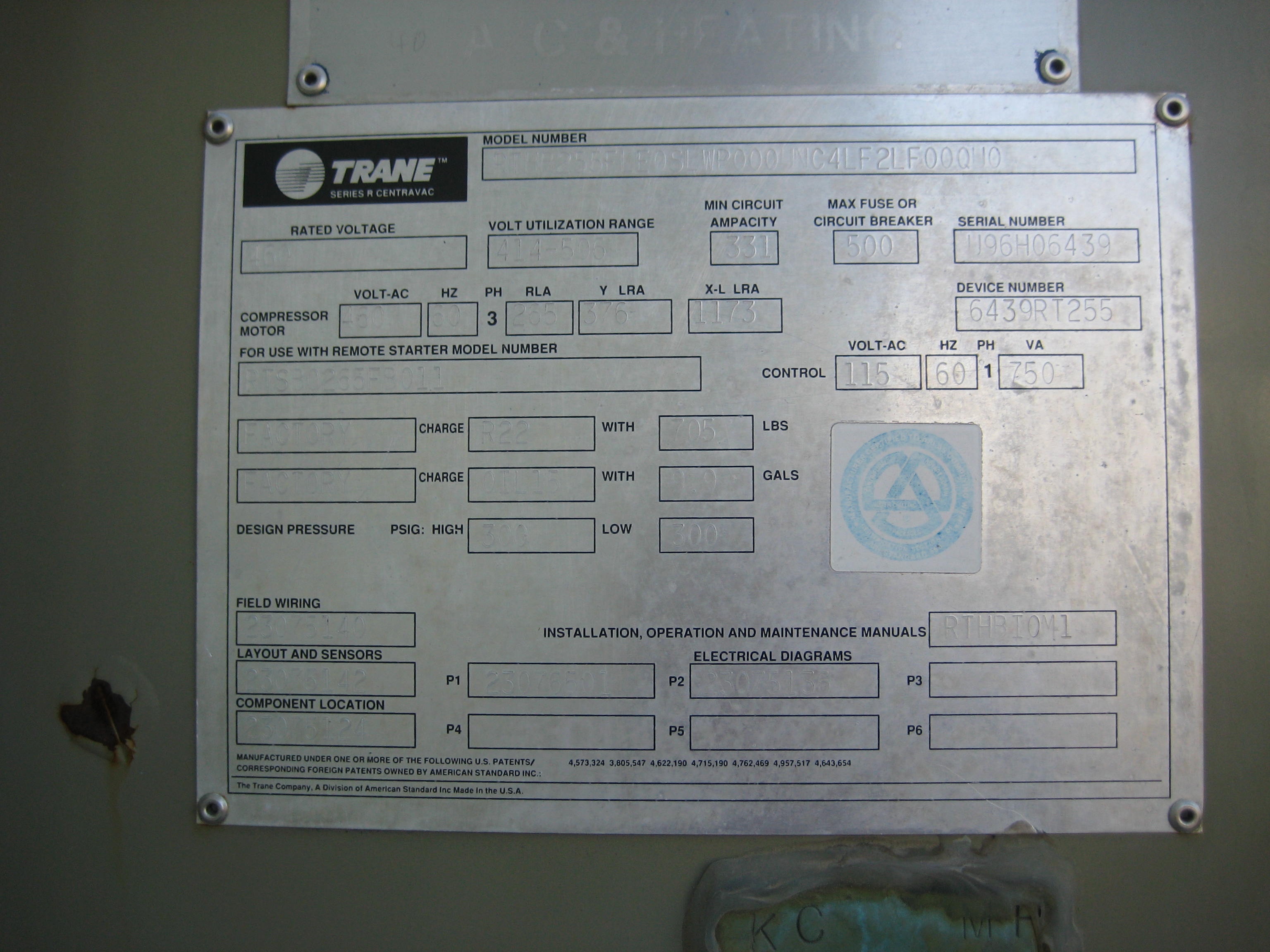 IPP# 216002, 771,107 kcal/h (255 Ref. Ton)   Low Temp Chiller For Sale