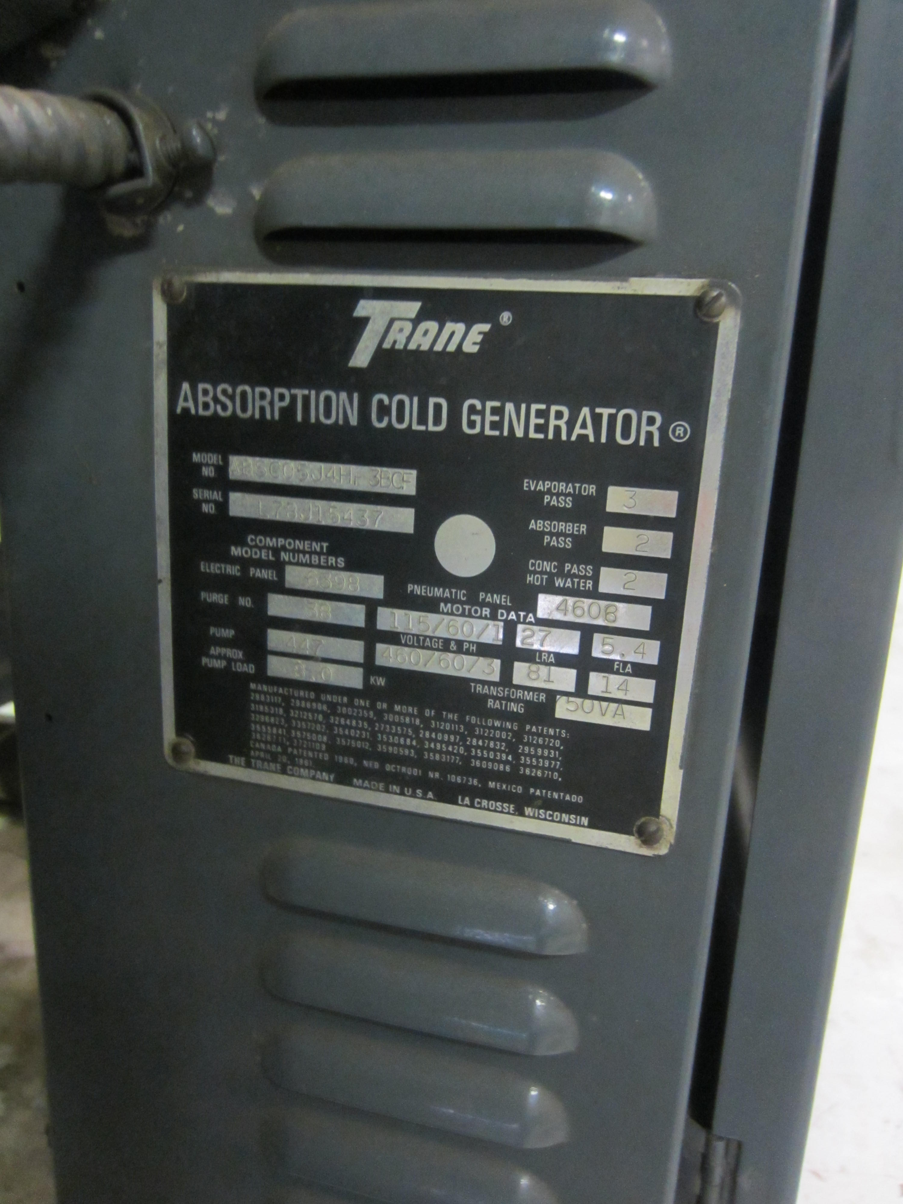  Water Cooled Chiller 1,270,050 kcal/h (420 Ref. Ton)  For Sale - IPP# 216321