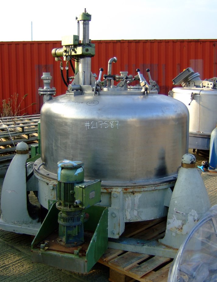 IPP# 217587, 1,000 mm (39.4 in)  Stainless Steel 316 Manual Discharge-Top Centrifuge-Basket For Sale