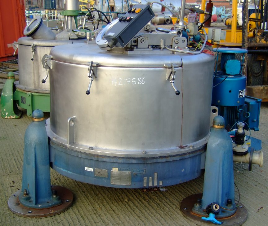 IPP# 217586, 1,200 mm (47.2 in)  Stainless Steel 316L Manual Discharge-Top Centrifuge-Basket For Sale