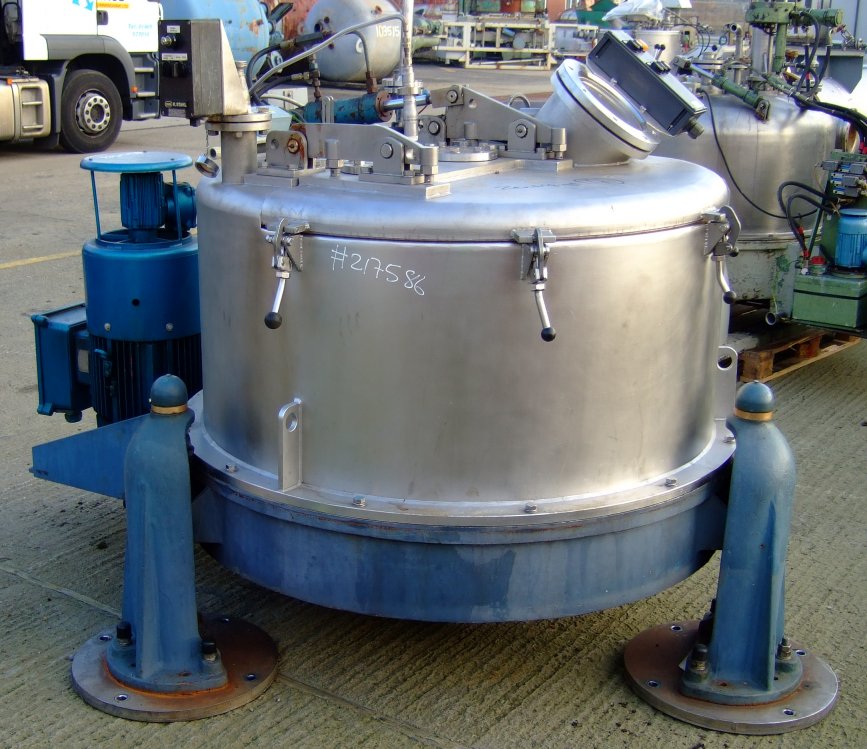 IPP# 217586, 1,200 mm (47.2 in)  Stainless Steel 316L Manual Discharge-Top Centrifuge-Basket For Sale