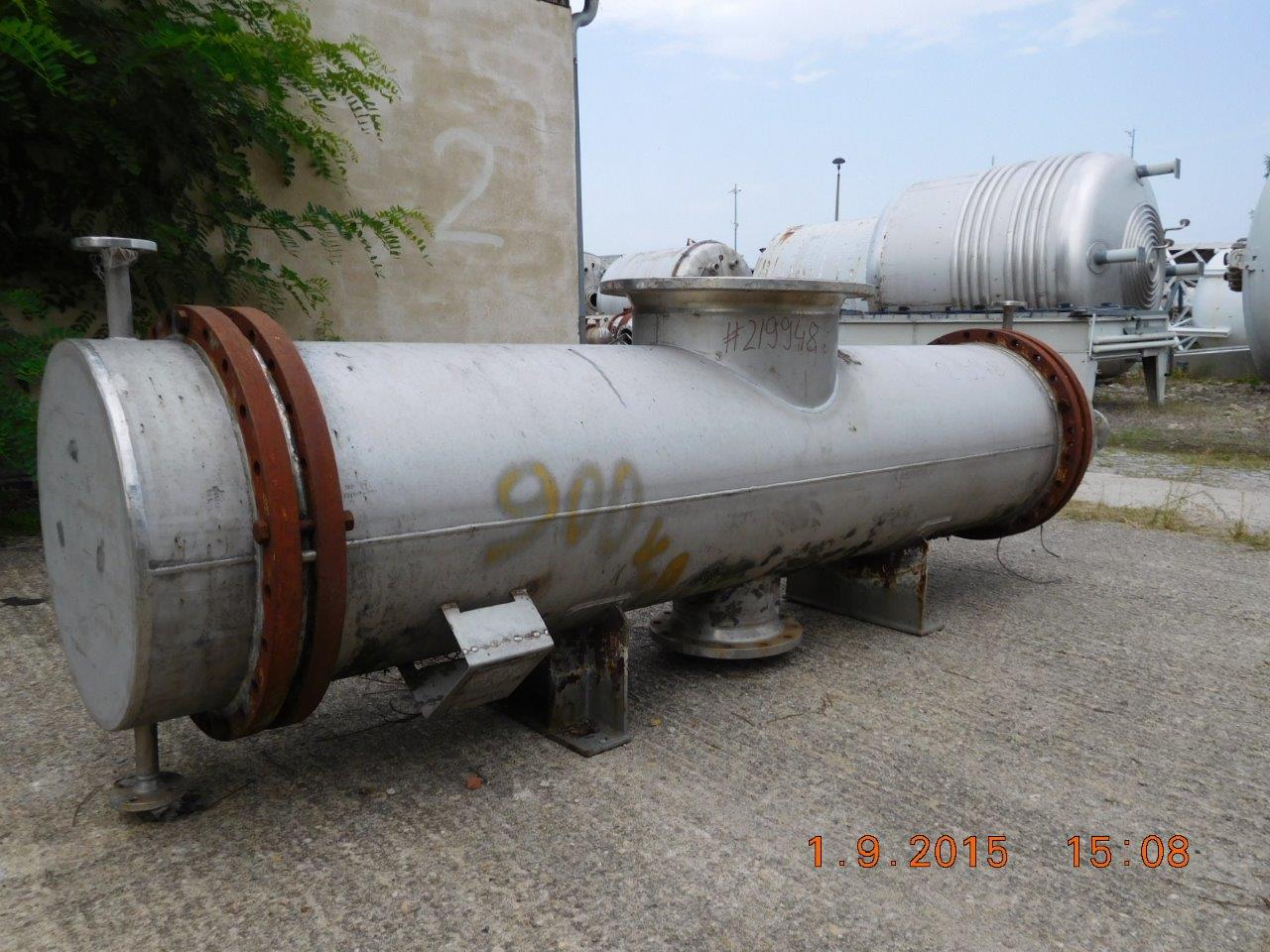  Shell and Tube Heat Exchanger 15 m² (161.5 ft²) Stainless Steel Austenitic For Sale - IPP# 219948