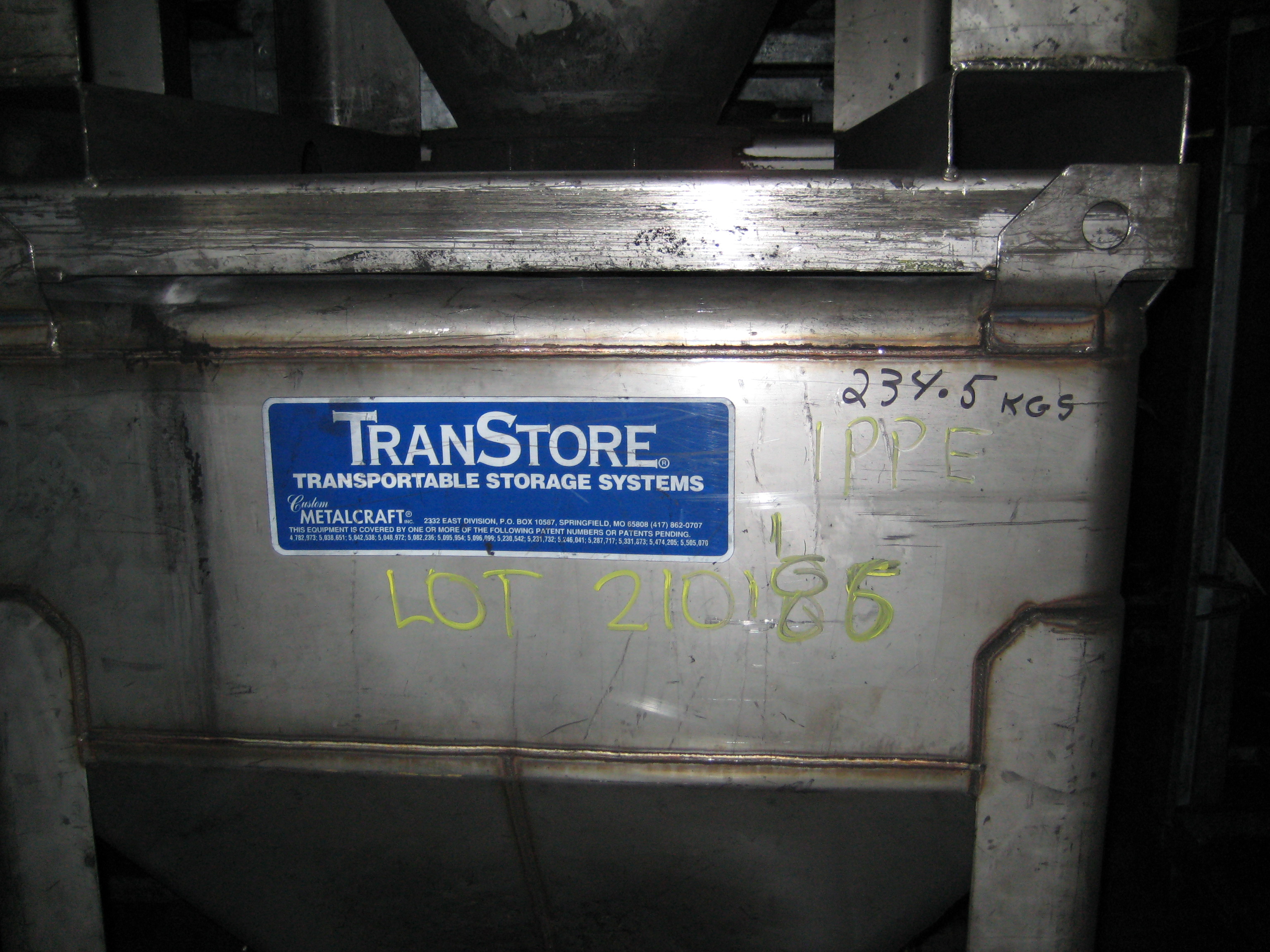 IPP# 210186, 0.85 m3 (30 ft3)  Stainless Steel 304  Bin For Sale