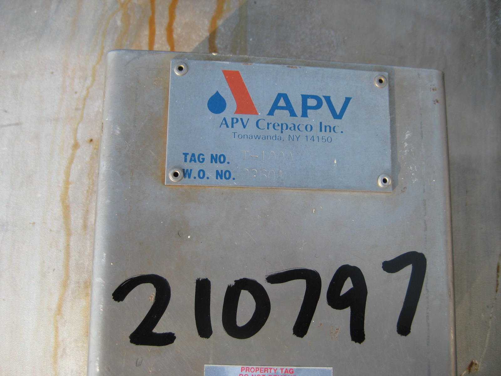 IPP# 210797, 946.4 L (250 gallons)  Stainless Steel 316  Tank For Sale