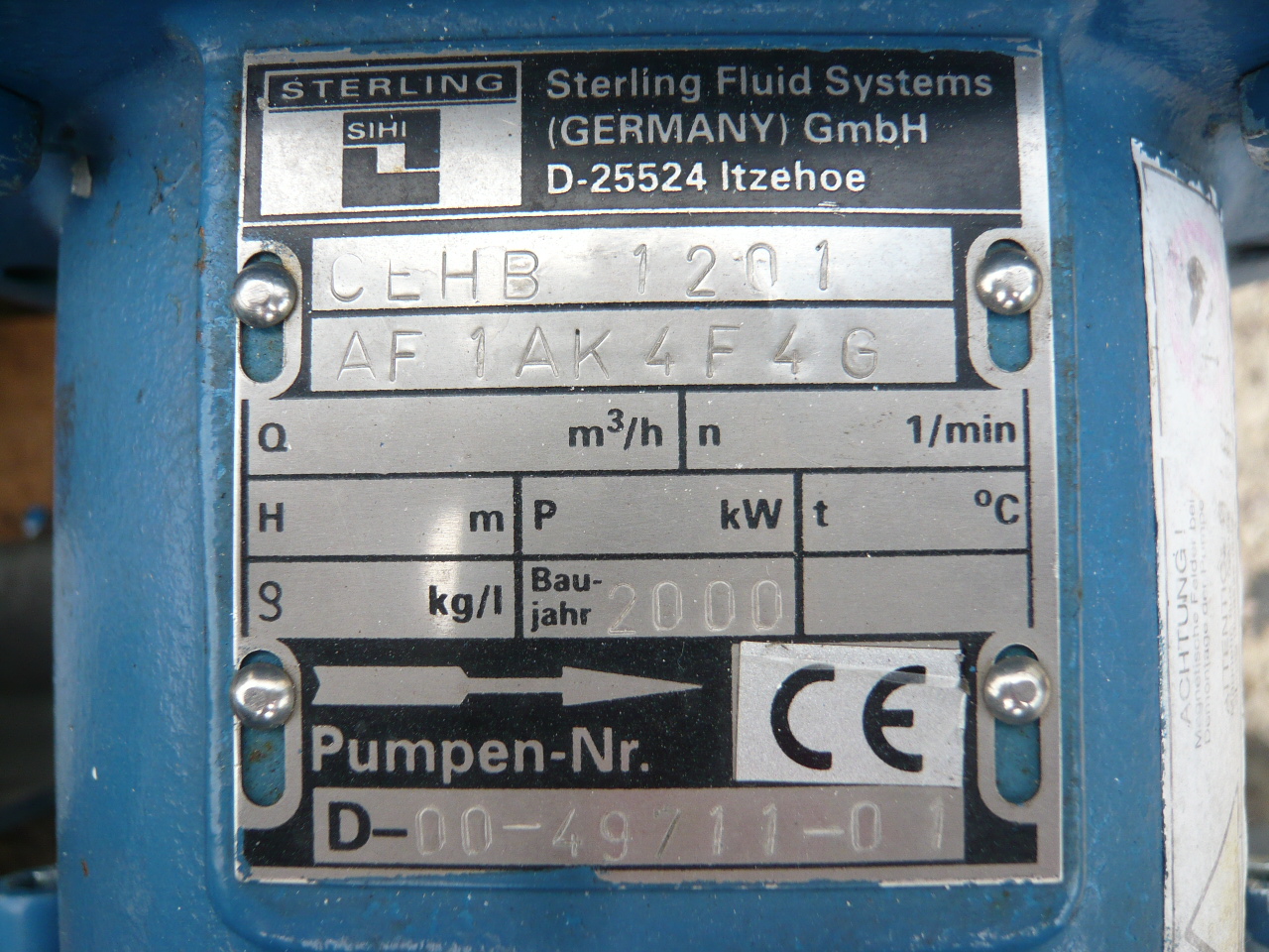 IPP# 211792, 0.6 m3/h (2.6 GPM) Unused Stainless Steel 316 Centrifugal Pump For Sale