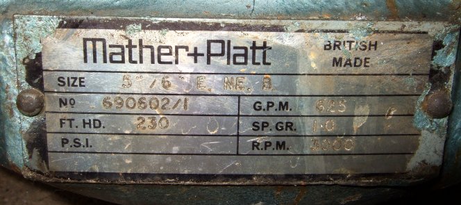 IPP# 212350, 142 m3/h (625 GPM)   Centrifugal Pump For Sale