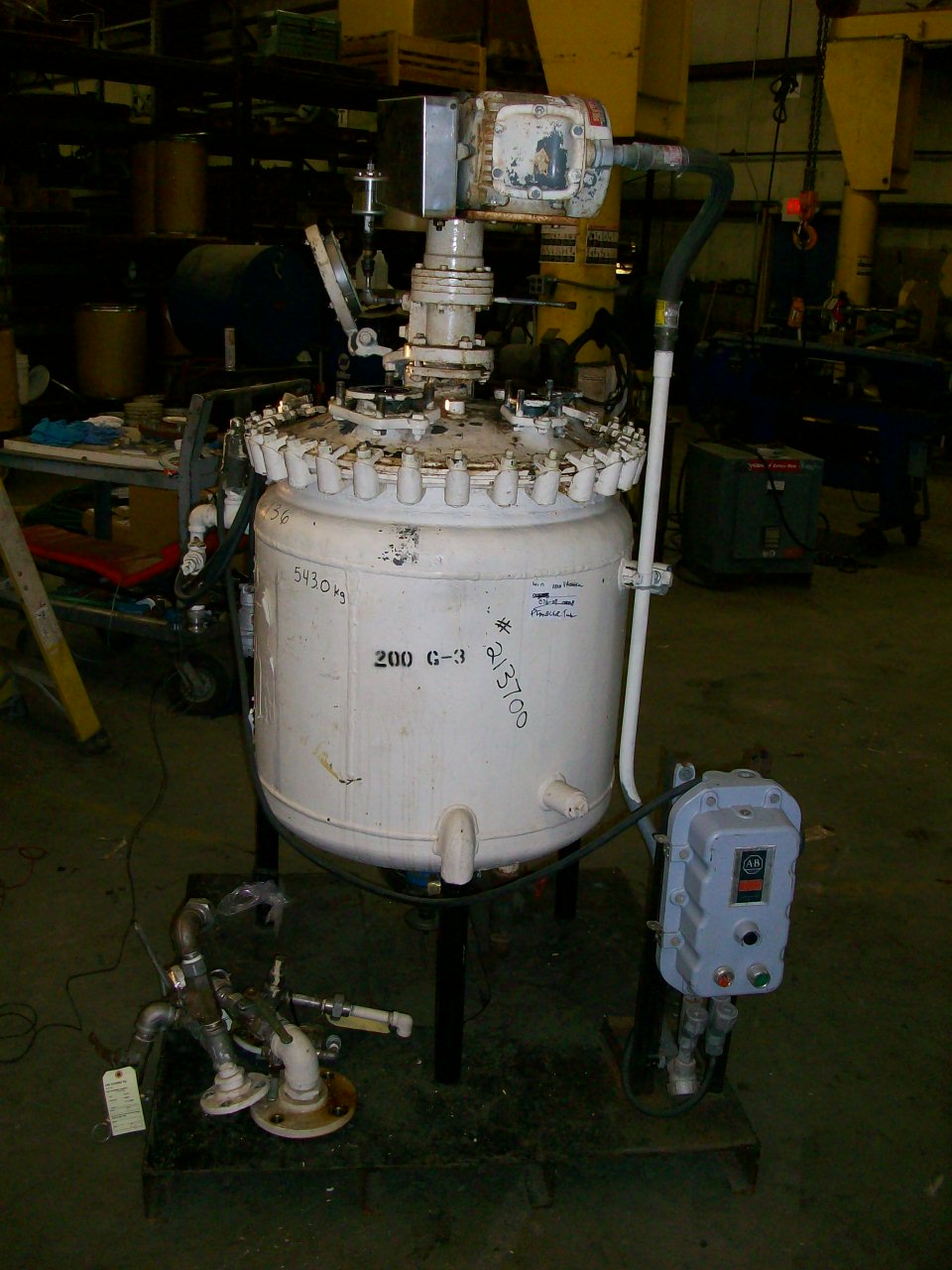 IPP# 213700, 200 L (52.8 gallons)  Glasslined Batch-Type Agitated Reactor For Sale