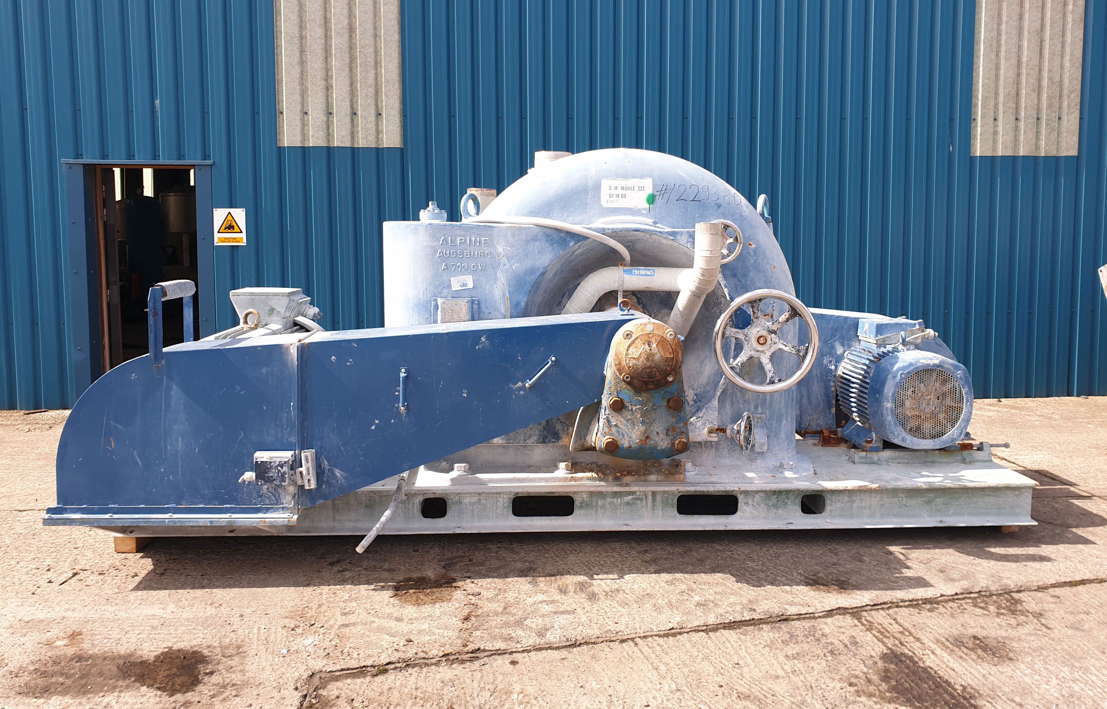 IPP# 229380, 48 kW (64.4 HP)  Stainless Steel 321 Granulator/Disintegrator Pulverizer For Sale