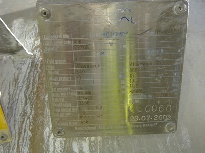  Spiral Heat Exchanger 85.5 m² (920 ft²) Stainless Steel Other For Sale - IPP# 229408