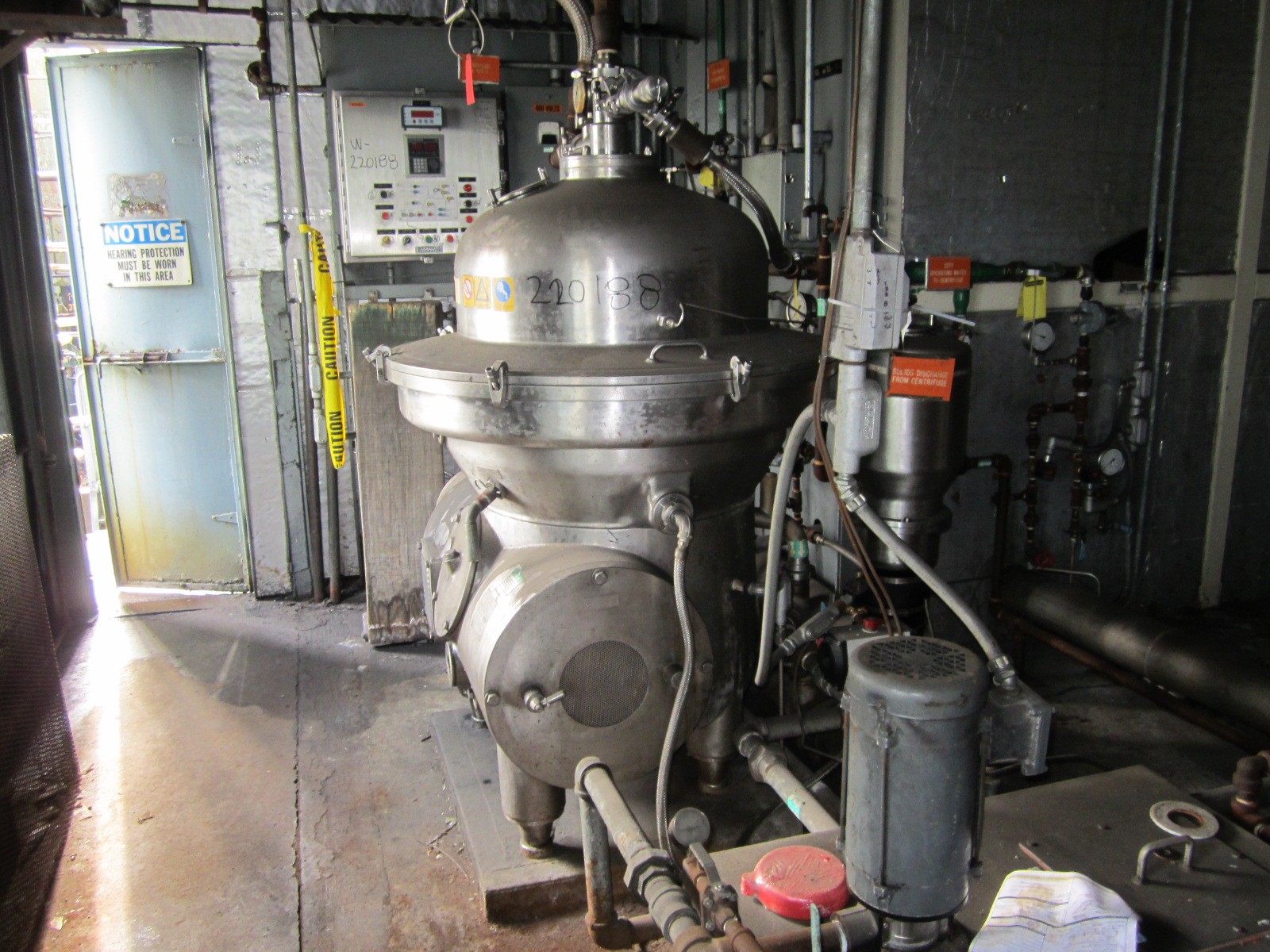 IPP# 220188, 35 kW (46.9 HP)  Stainless Steel 316  Centrifuge-Disc Bowl For Sale