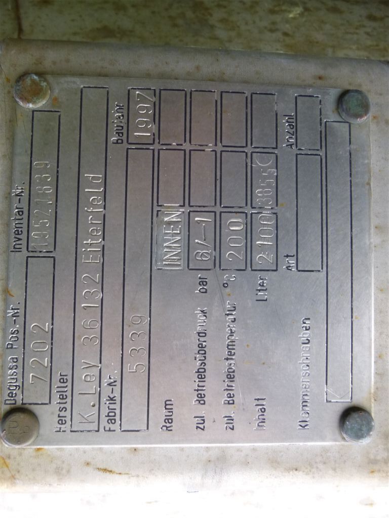 Stainless Steel Austenitic K.Ley  Tank - IPP# 220573