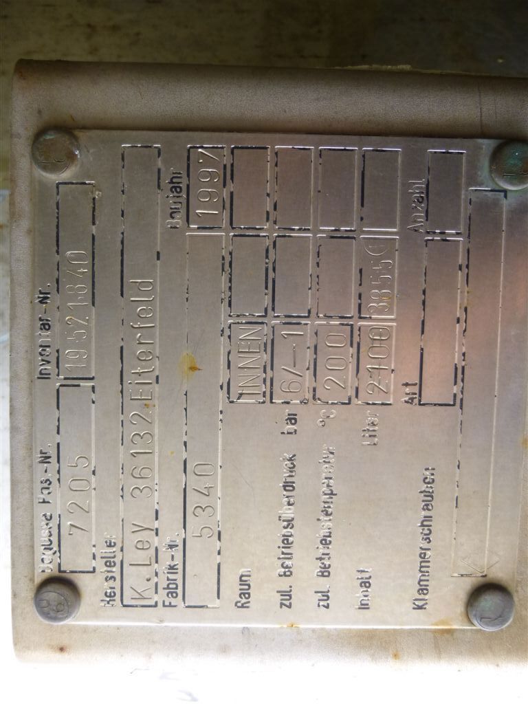 Stainless Steel Austenitic K.Ley  Tank - IPP# 220576