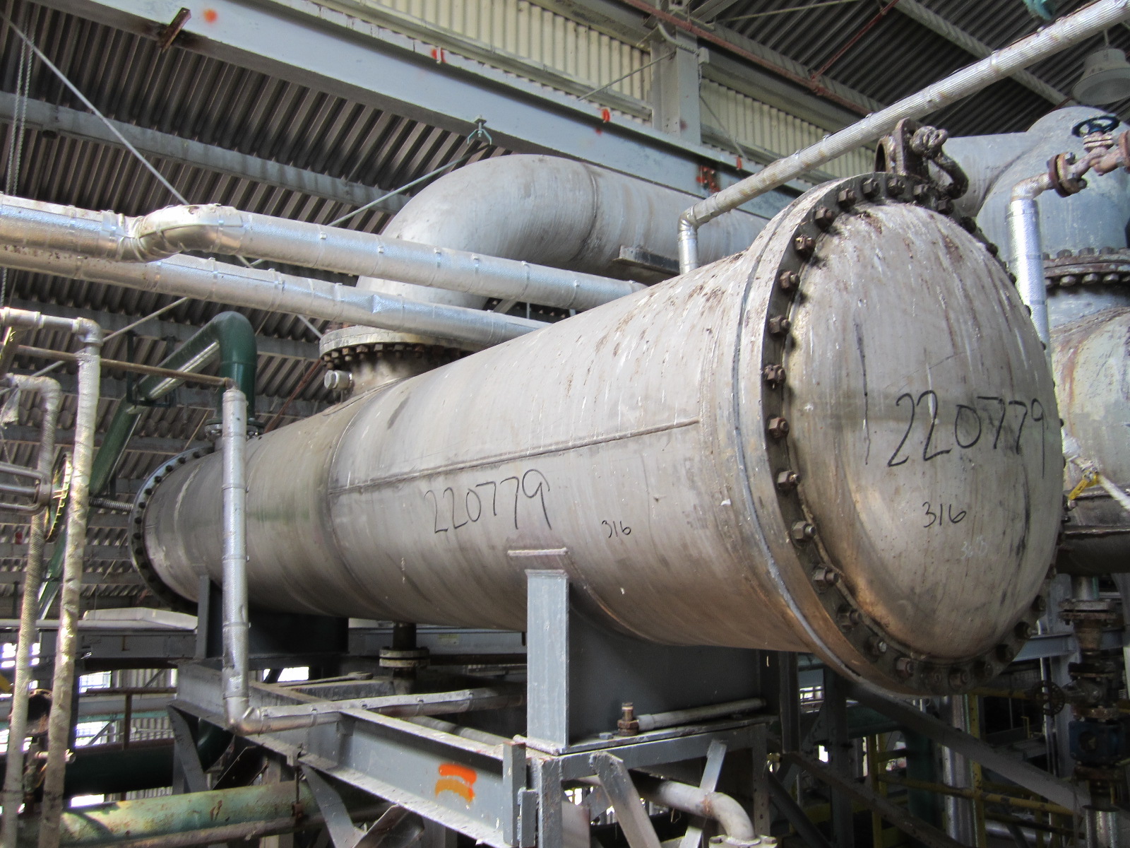 IPP# 220779, 149.1 m² (1,605 ft²)  Stainless Steel 316 Shell and Tube Heat Exchanger For Sale