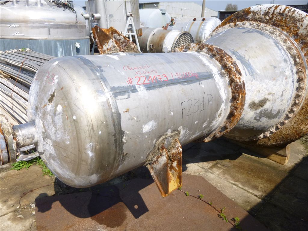 IPP# 221173, 253.8 m² (2,732 ft²)  Stainless Steel 316 Shell and Tube Heat Exchanger For Sale