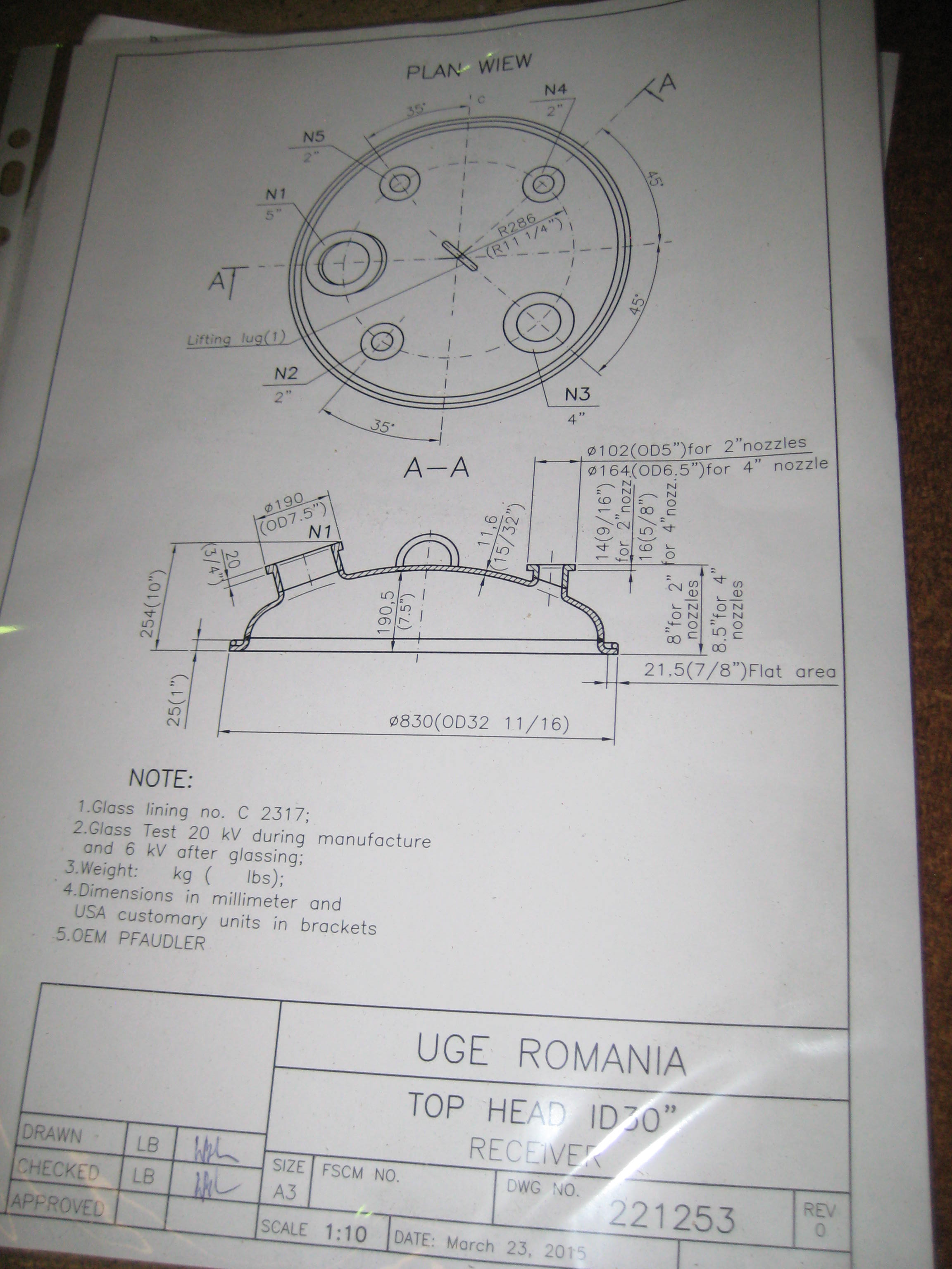 IPP# 221253,   Glasslined Manway Cover Glass Lined Parts For Sale