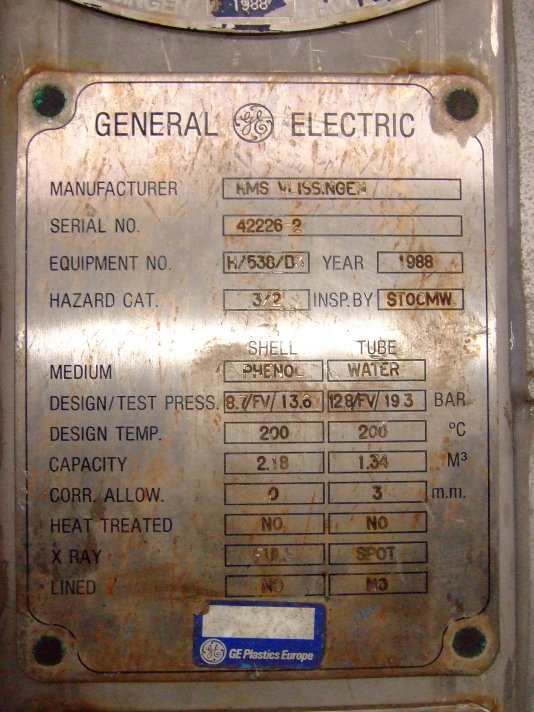  Shell and Tube Heat Exchanger 140 m² (1,500 ft²) Inconel For Sale - IPP# 221542