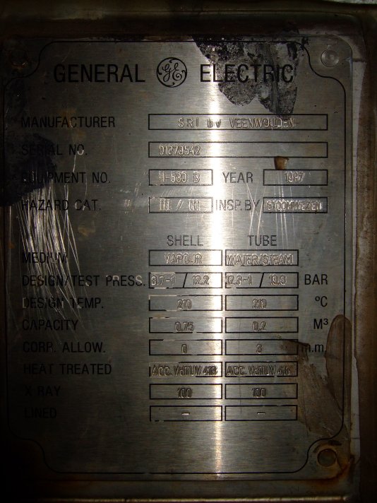 IPP# 221544, 25.2 m² (271.3 ft²)  Stainless Steel 316 Shell and Tube Heat Exchanger For Sale