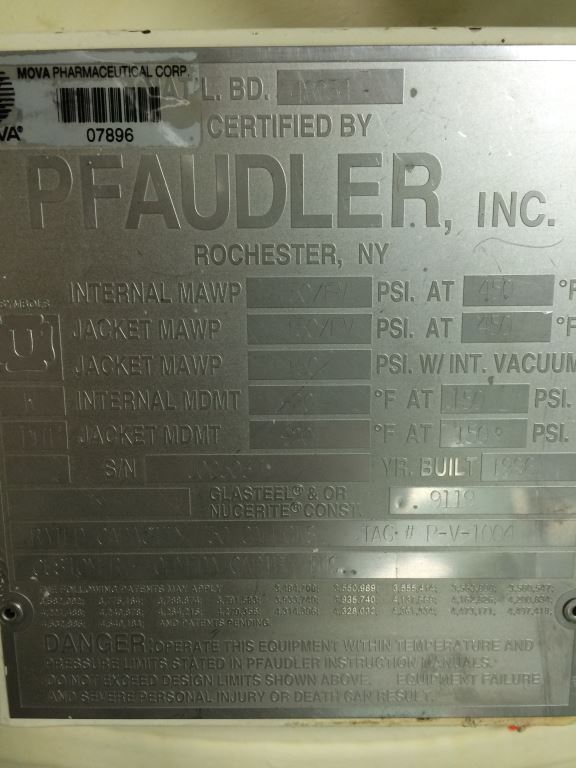  Batch-Type Agitated Reactor 2,850 L (750 gallons) Glasslined For Sale - IPP# 222100
