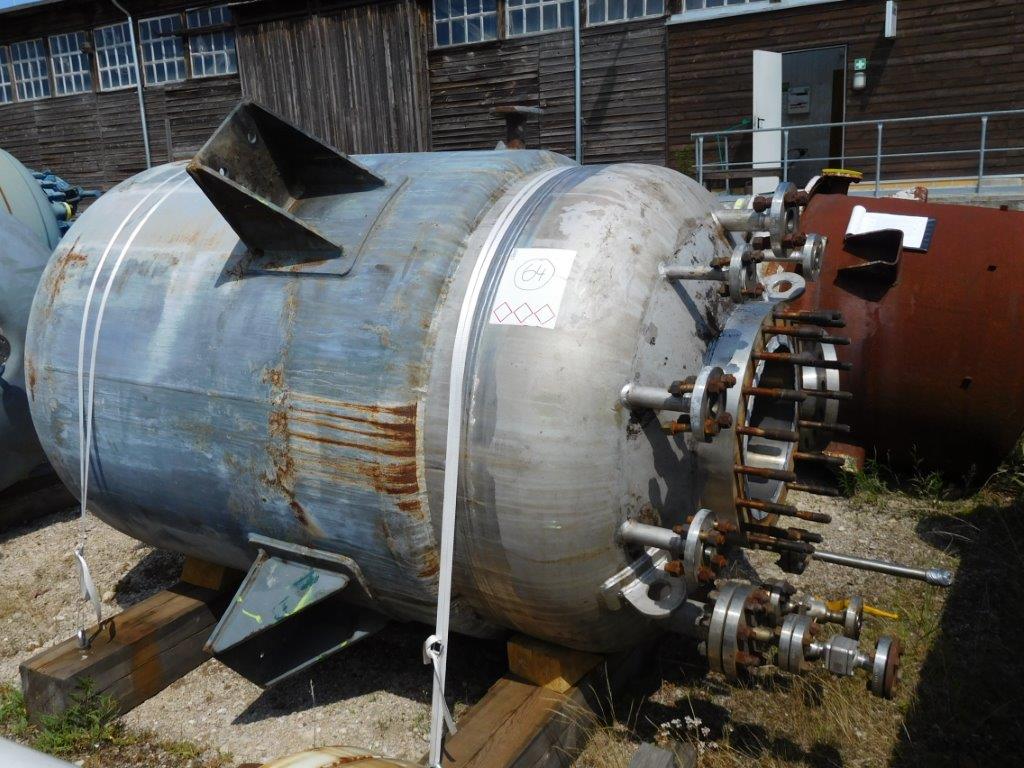  Hydrogenation Reactor 3,000 L (795 gallons) Stainless Steel Austenitic For Sale - IPP# 222983