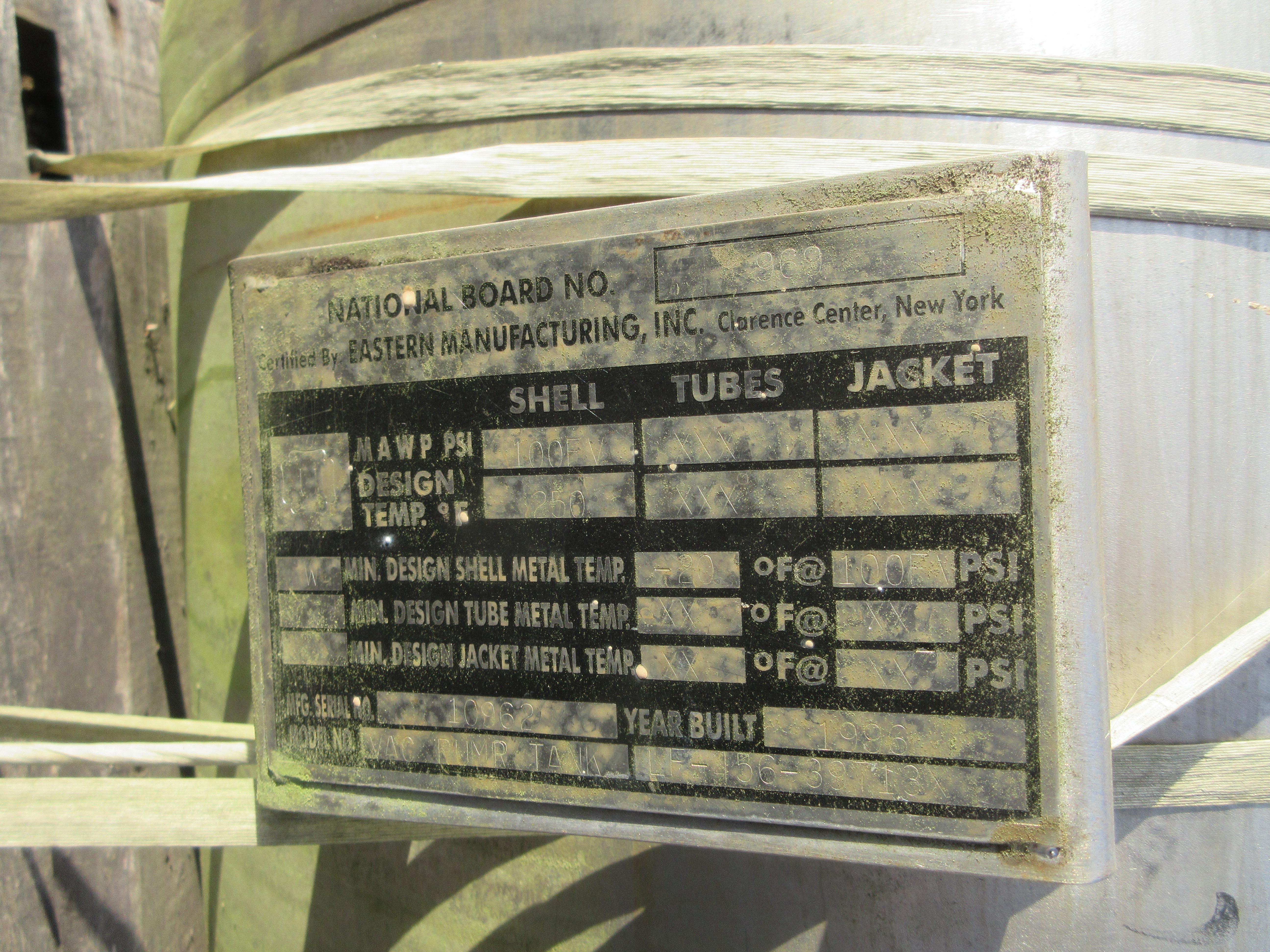 Eastern Manufacturing Inc. Tank - IPP# 234947