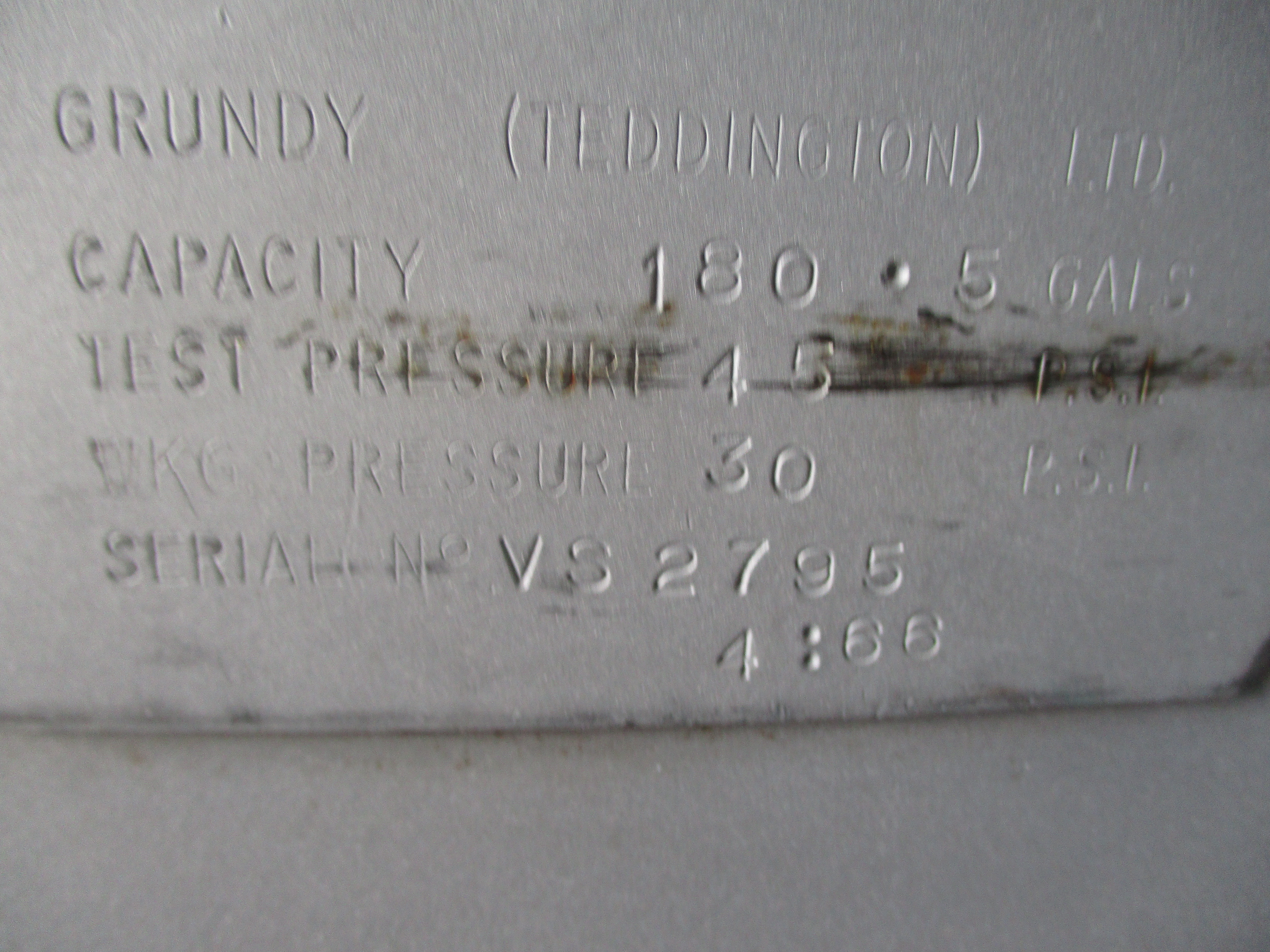 Stainless Steel 304 Grundy (Teddington) Ltd. Tank - IPP# 234921