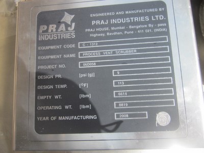 IPP# 235302, 1,041 mm (41 in) Unused Stainless Steel 304 Tray Column For Sale