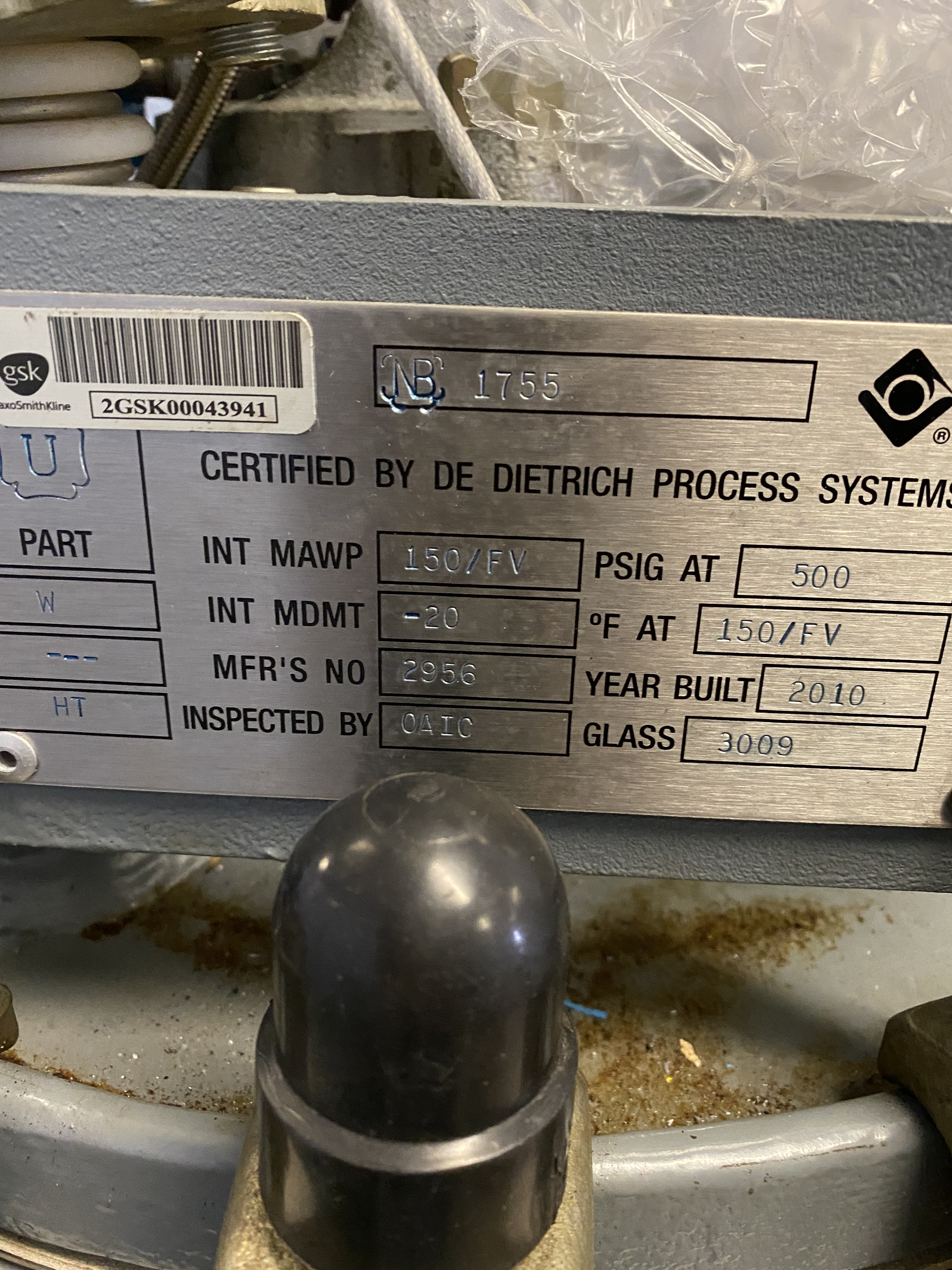 IPP# 235701, 75.7 L (20 gallons)  Glasslined Batch-Type Agitated Reactor For Sale