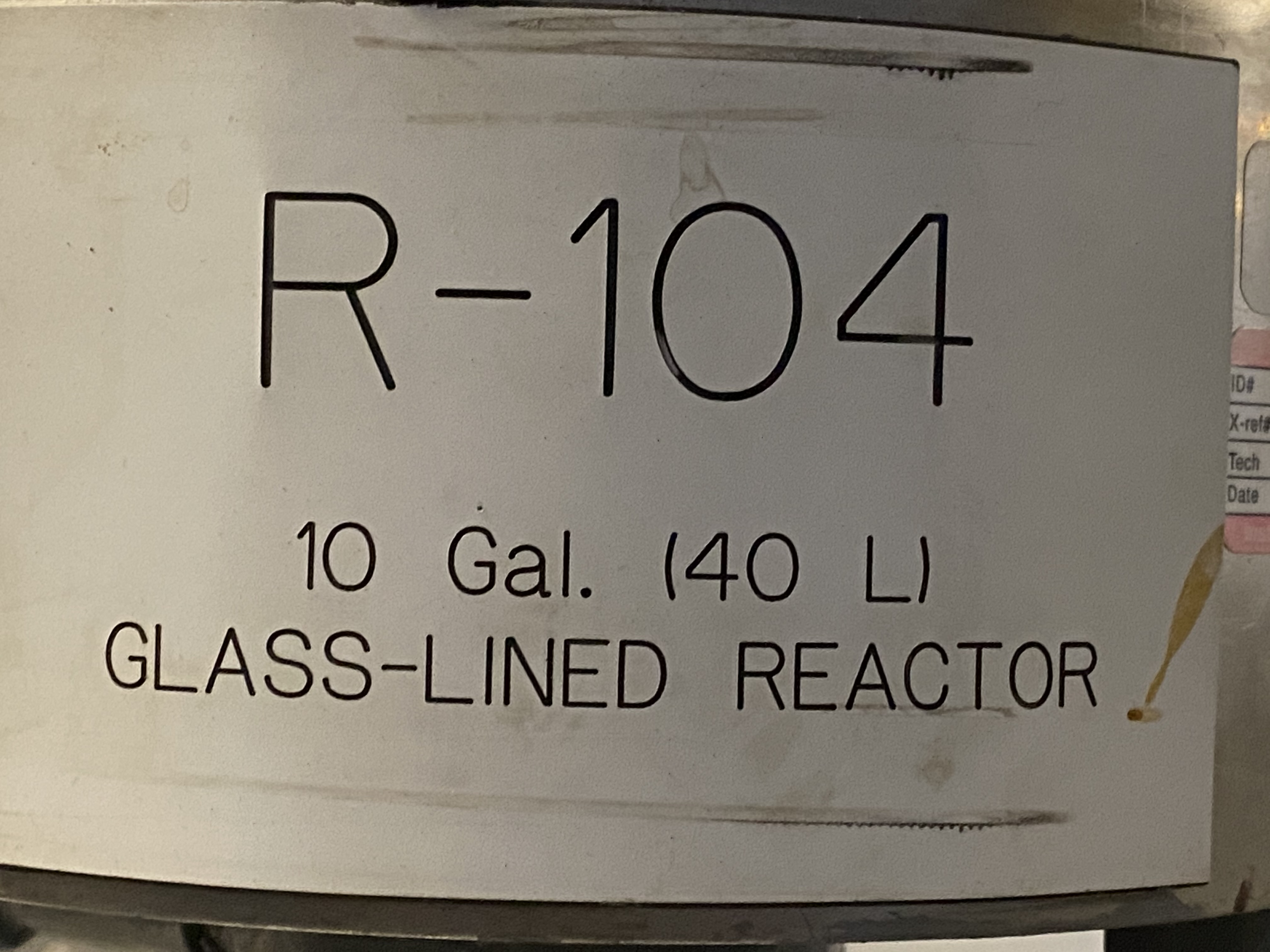 IPP# 235702, 37.9 L (10 gallons)  Glasslined Batch-Type Agitated Reactor For Sale