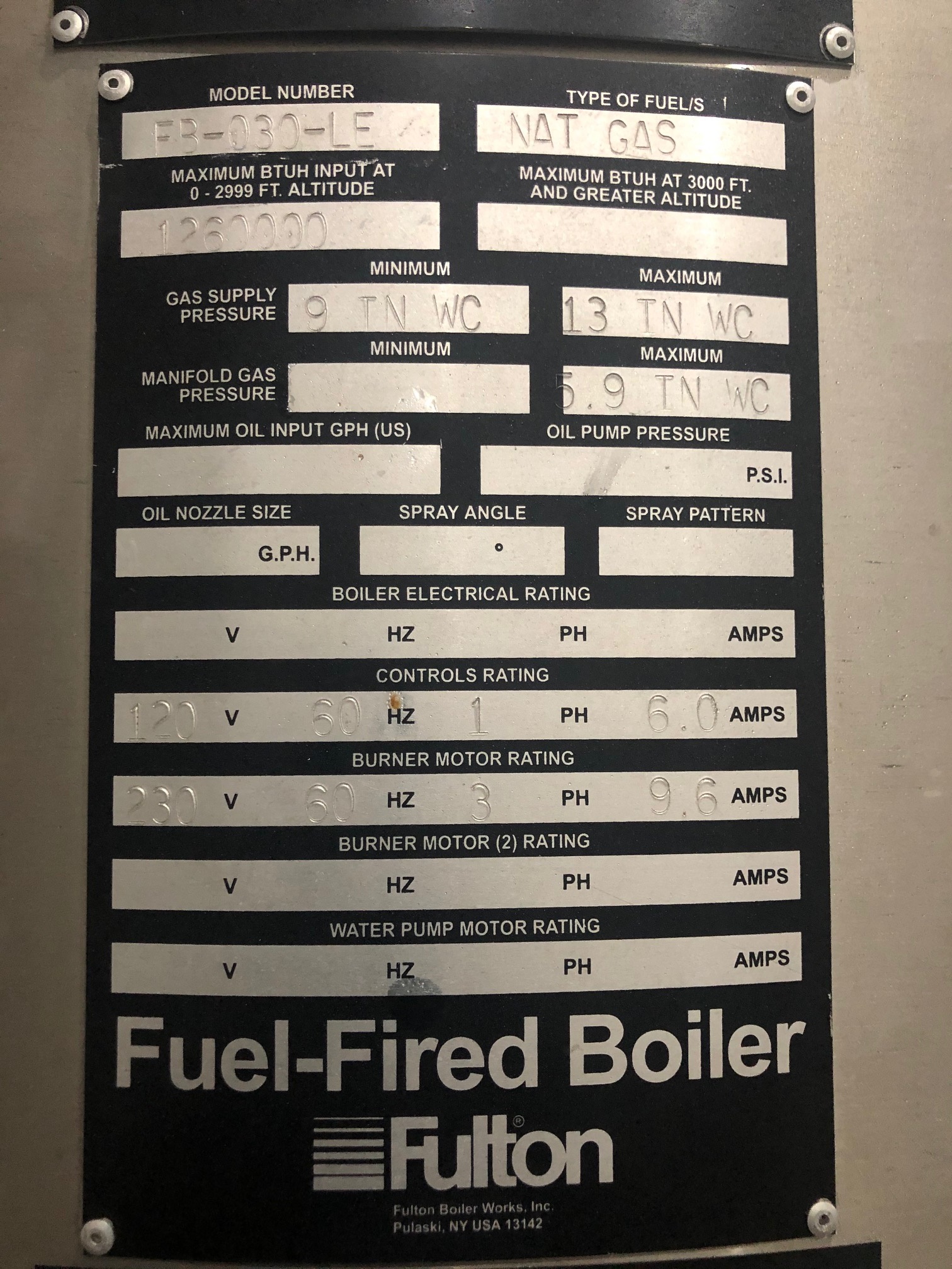 IPP# 235801, 469.5 kg/h (1,035 lb/h)   Steam Boiler For Sale