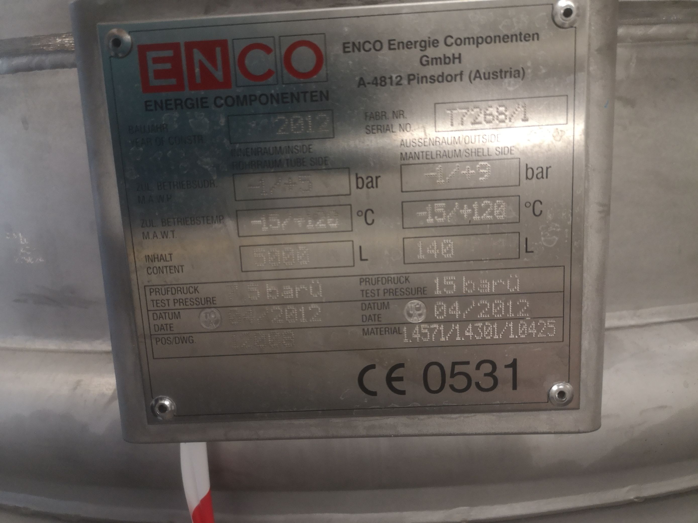  Rosenmund and Cogiem Filter 1.8 m² (19.4 ft²) Stainless Steel Austenitic For Sale - IPP# 236055