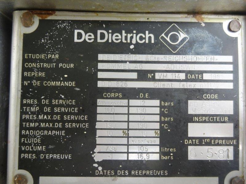 Stainless Steel 316 DeDietrich M450P 4M2 Wiped/Thin Film Evaporator - IPP# 236071