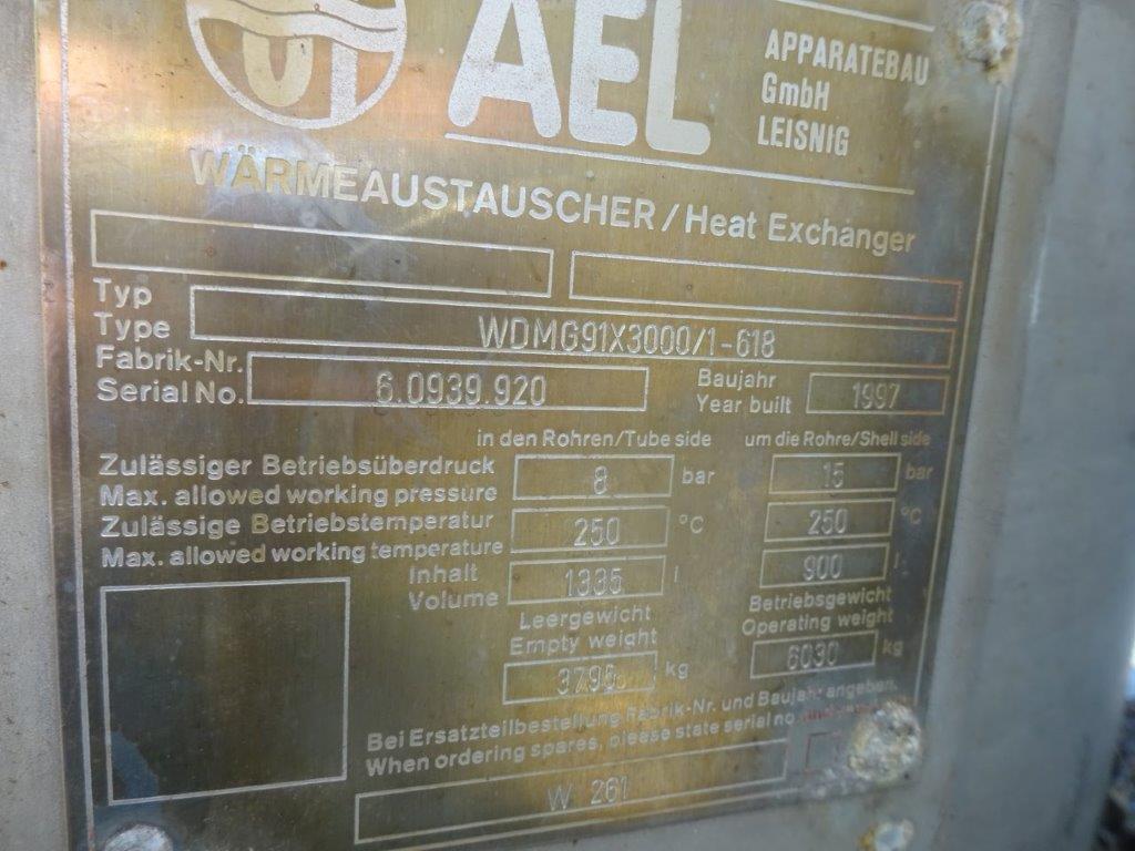 IPP# 236149, 145 m² (1,561 ft²)  Stainless Steel 321 Shell and Tube Heat Exchanger For Sale