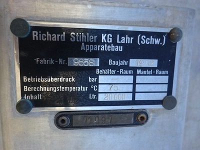 Stainless Steel Austenitic Richard Stiehler KG  Tank - IPP# 230186