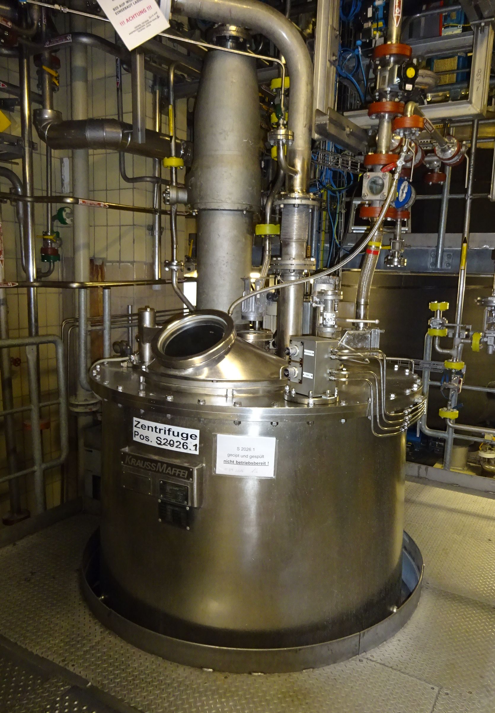 IPP# 231009, 1,250 mm (49.2 in)  Stainless Steel 316 Manual Discharge-Top Centrifuge-Basket For Sale