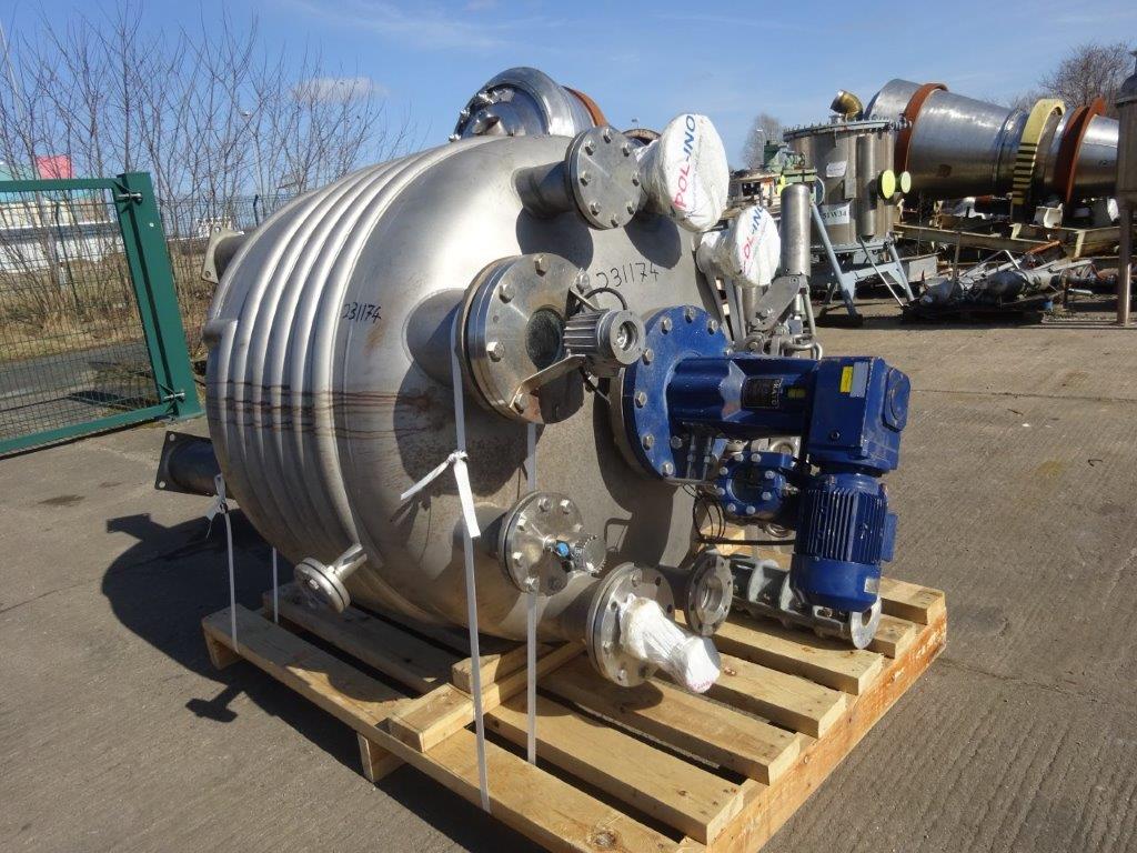 IPP# 231174, 1,666 L (440.1 gallons)  Stainless Steel Austentic Batch-Type Agitated Reactor For Sale