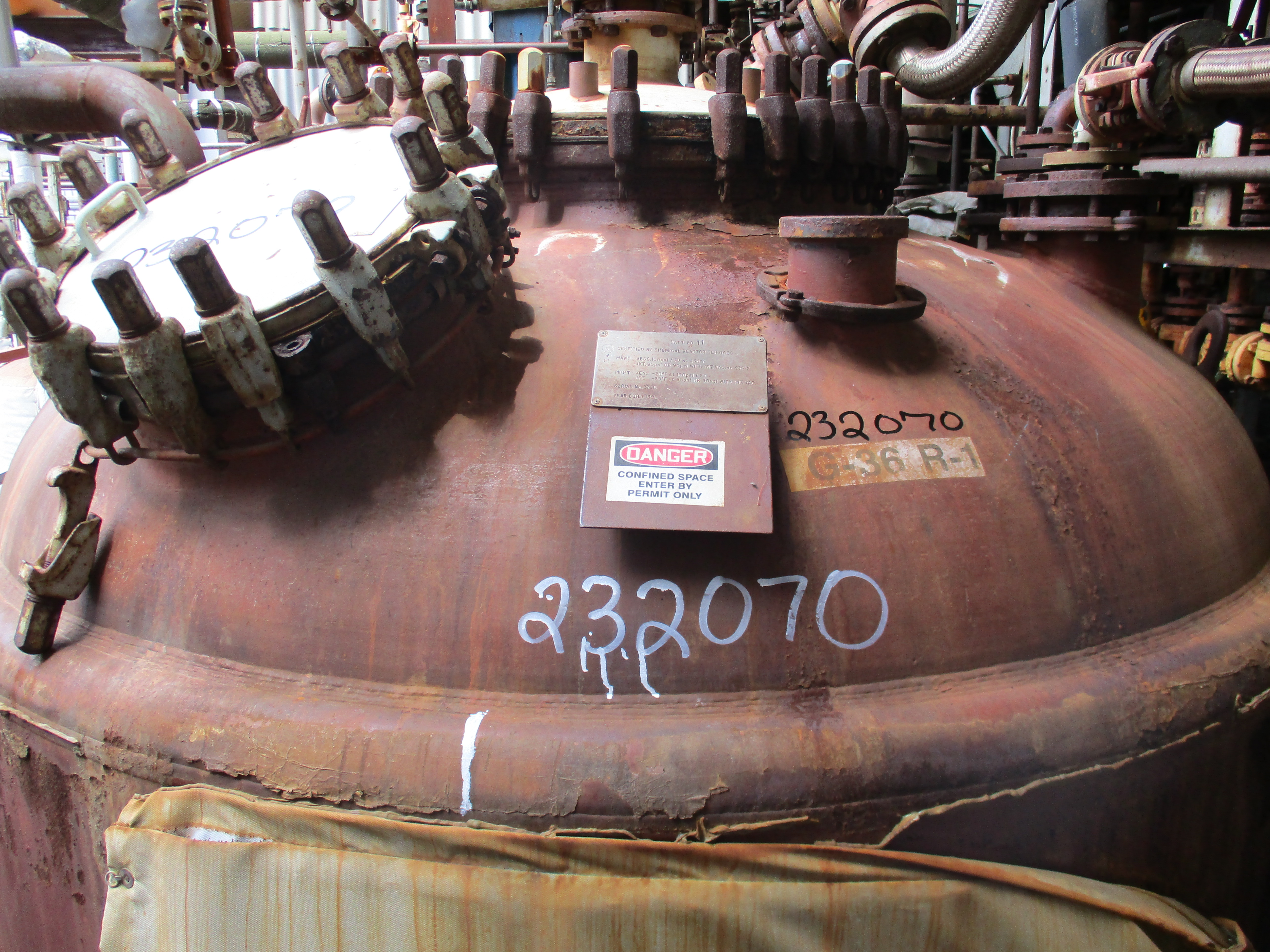 IPP# 232070, 15,142 L (4,000 gallons)  Glasslined Batch-Type Agitated Reactor For Sale